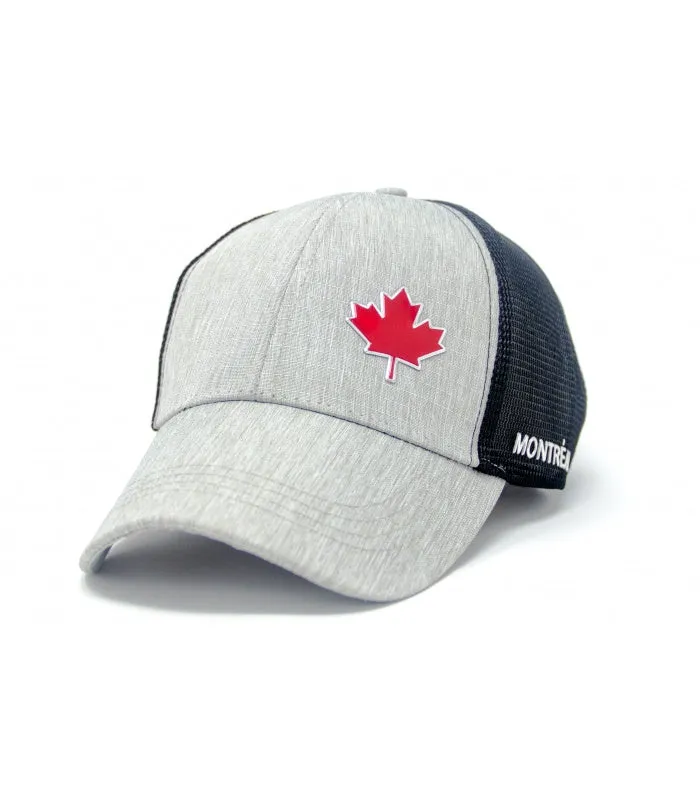 Grey Trucker maple leaf montreal mesh Cap