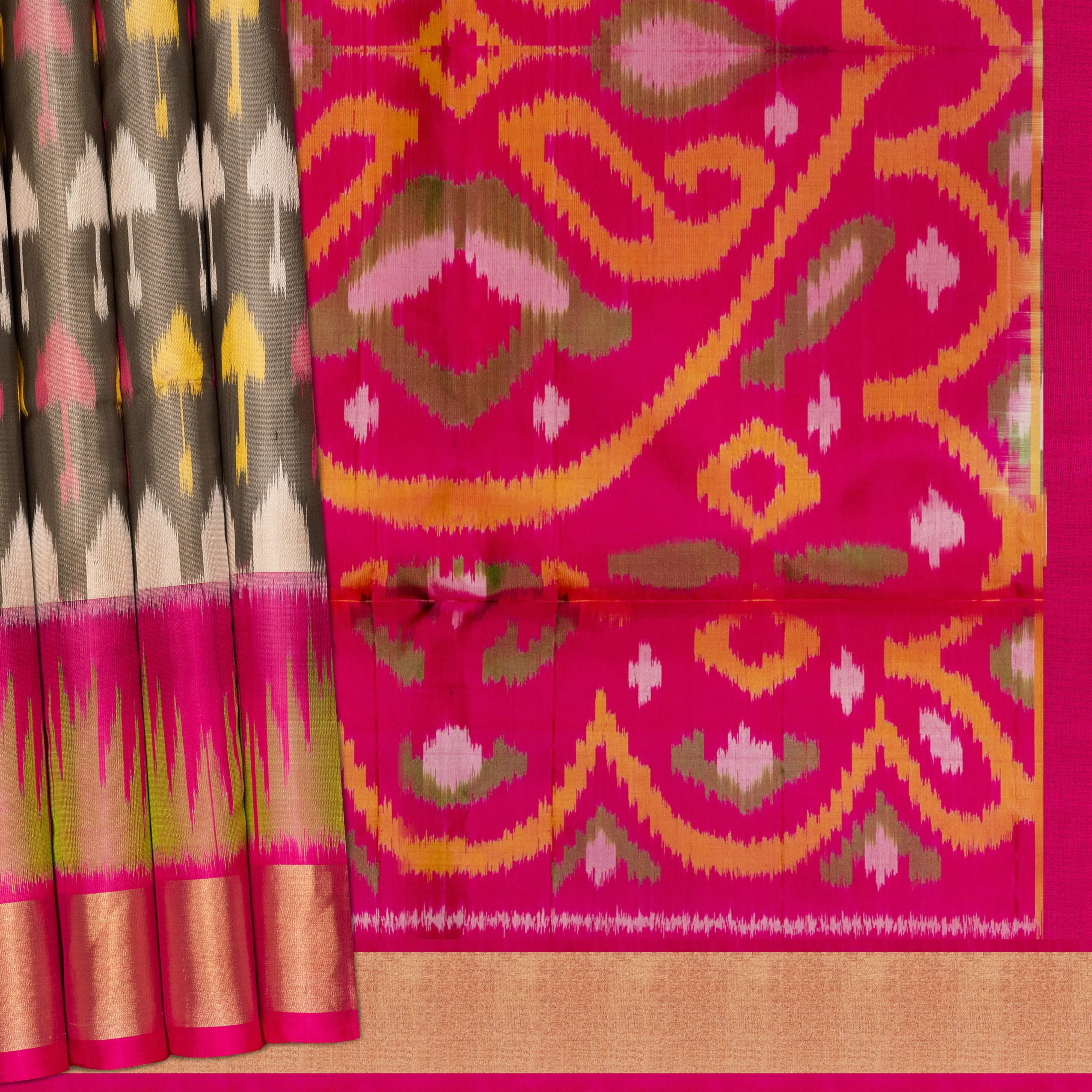 Handwoven Multi-colour with Pink Soft Silk Saree - 2107T010110DSC