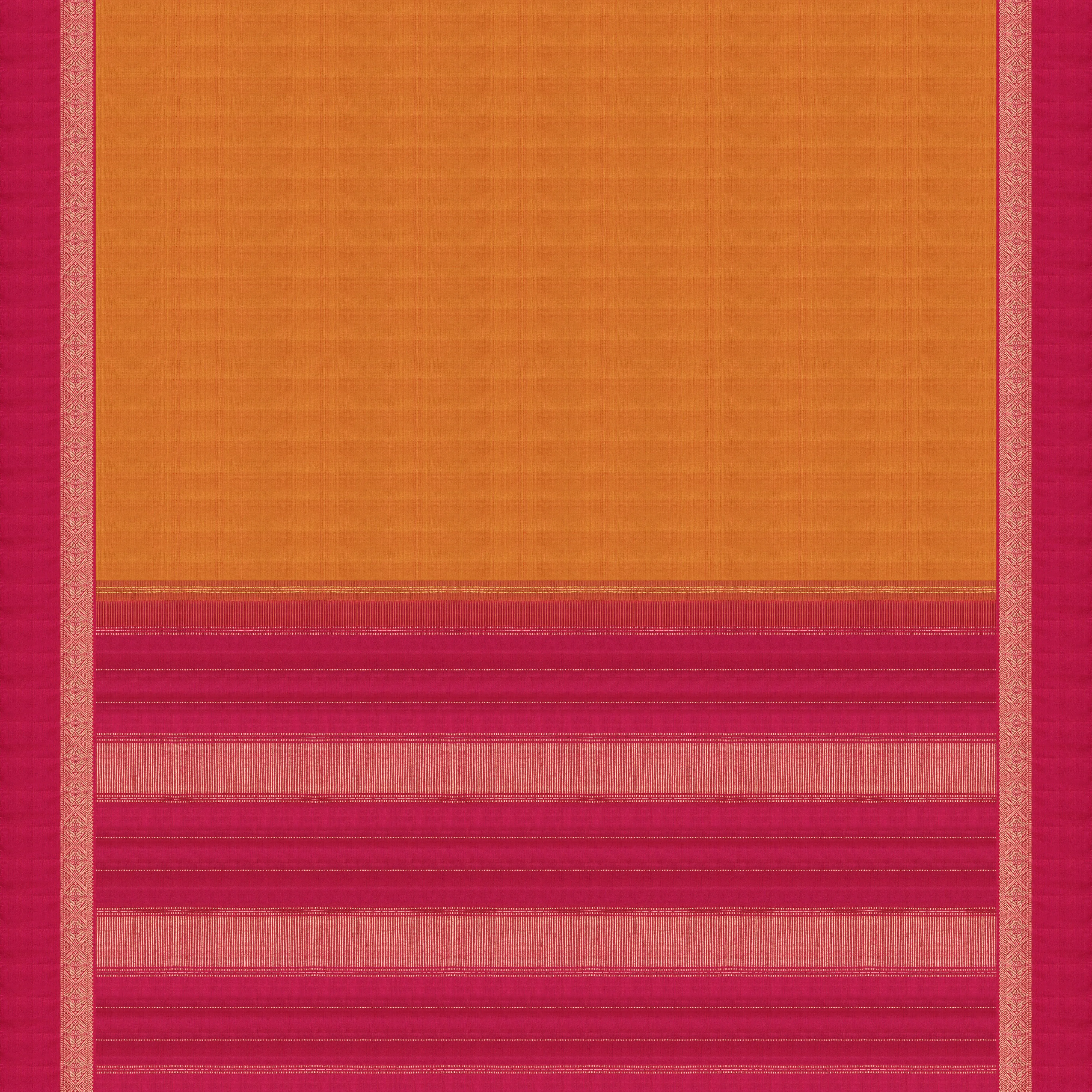 Handwoven Orange with Pink Kanjivaram Silk Saree - 2071T009620DSC