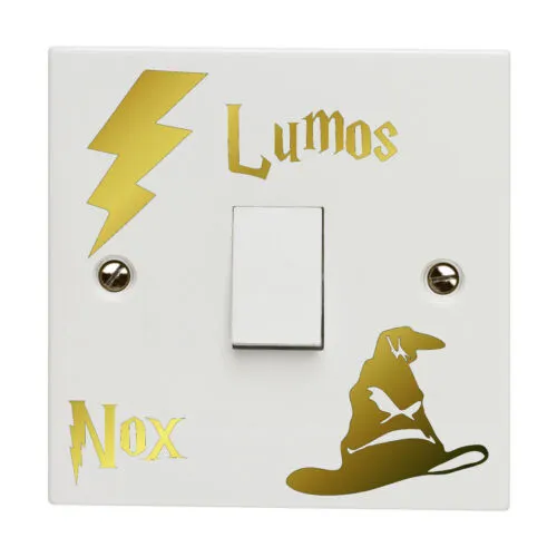 Harry Potter Light Switch Sticker Decal Lumos Nox Lightswitch Vinyl Bedroom Gold