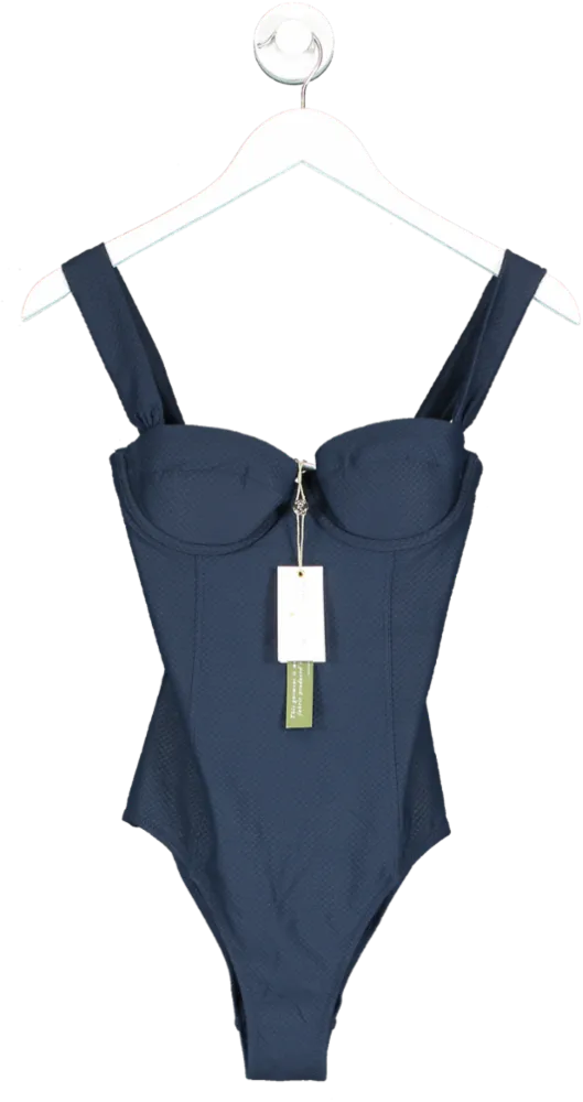 Heidi Klein Blue Menai Bay Structured Cup One Piece UK XS