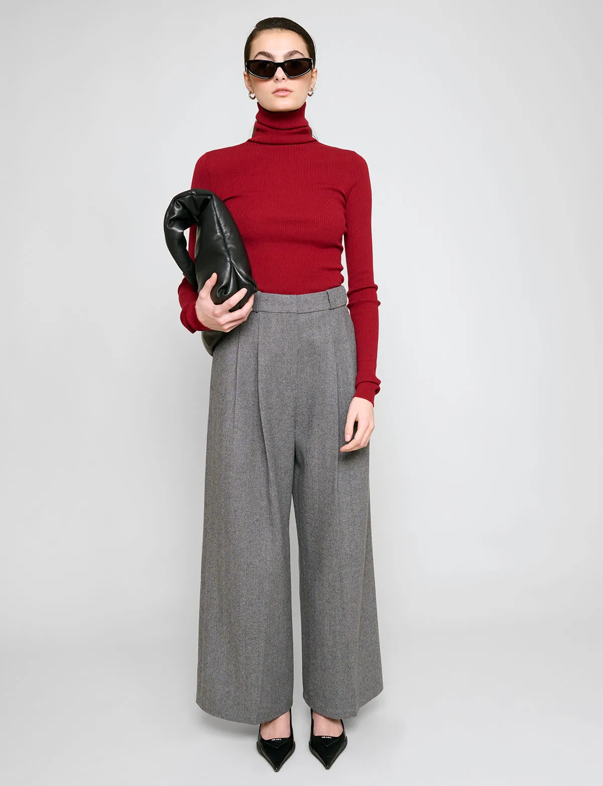 Herringbone Wide Leg Pants