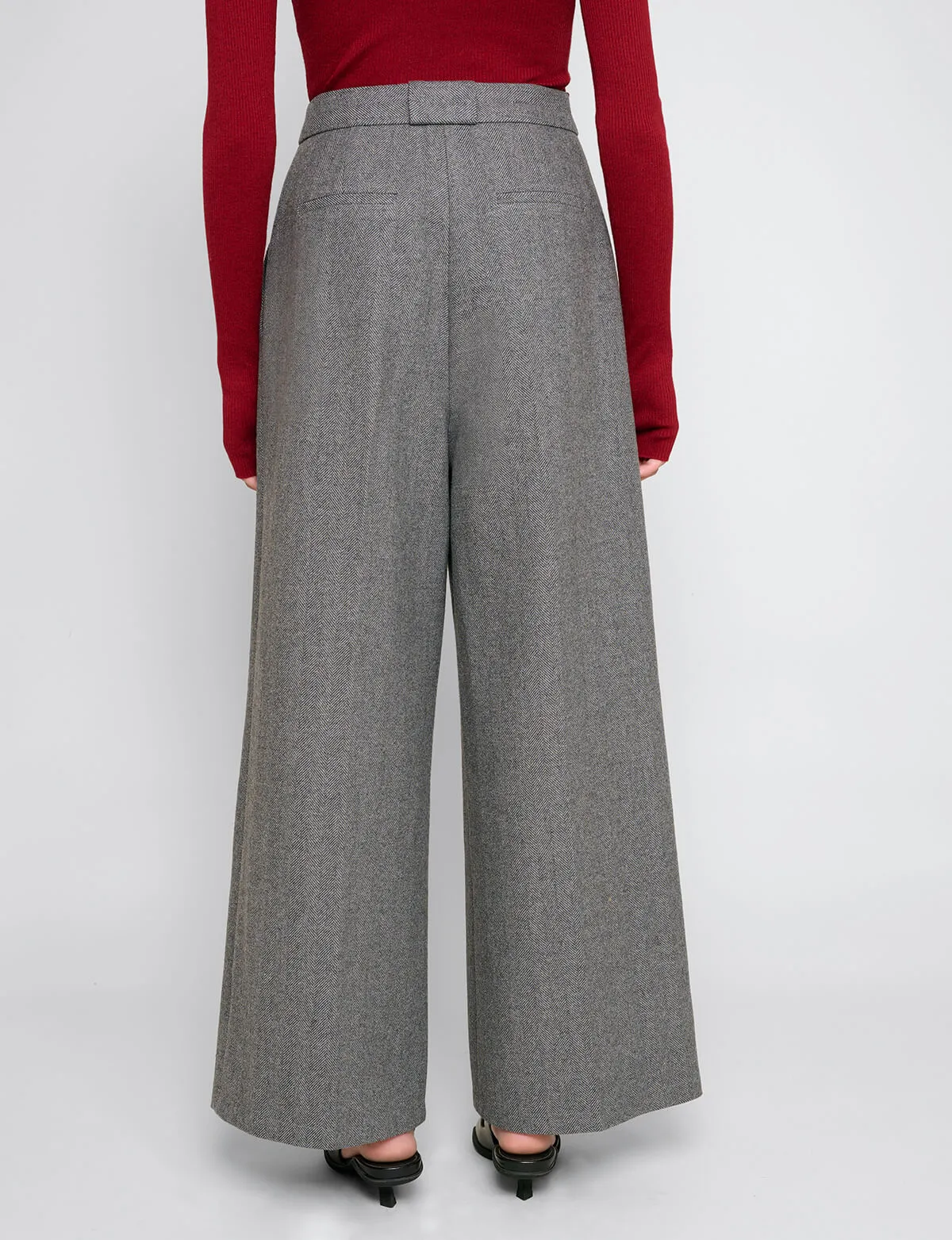 Herringbone Wide Leg Pants