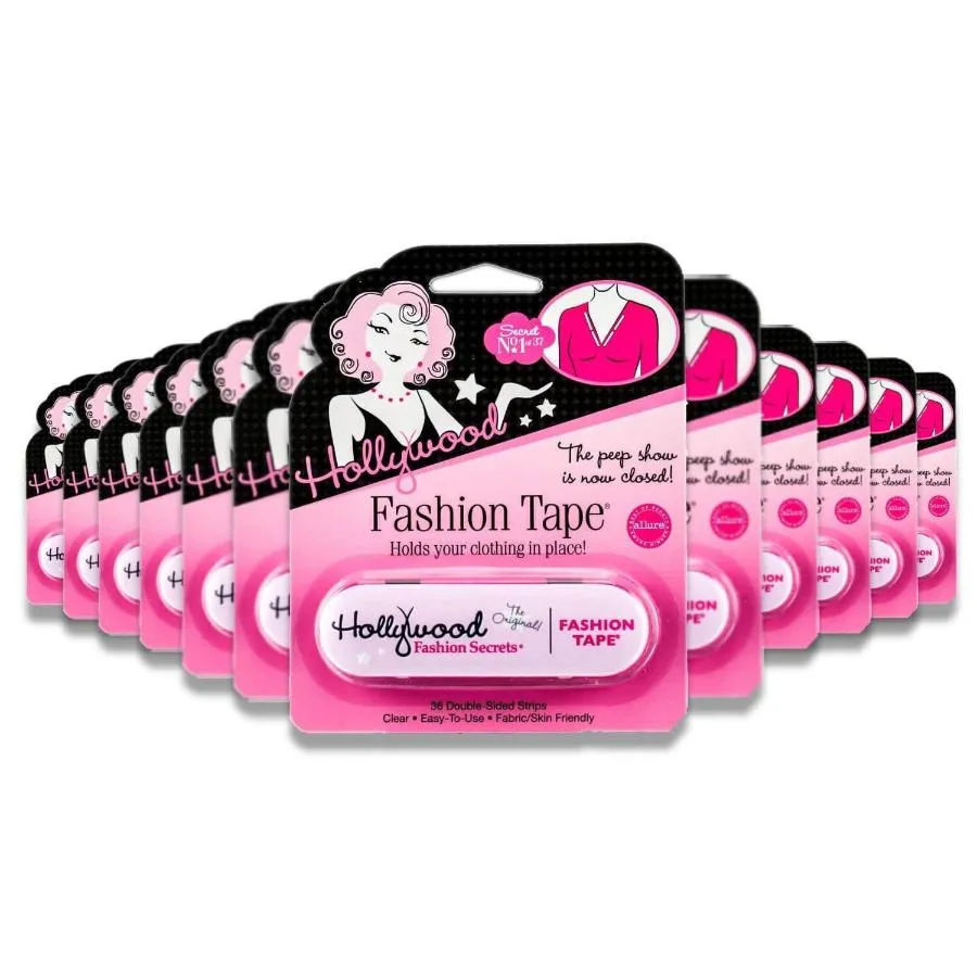 Hollywood Fashion Secrets - Medical Quality Double Stick Fashion Tape, Tin 36 Strips - 12 Pack