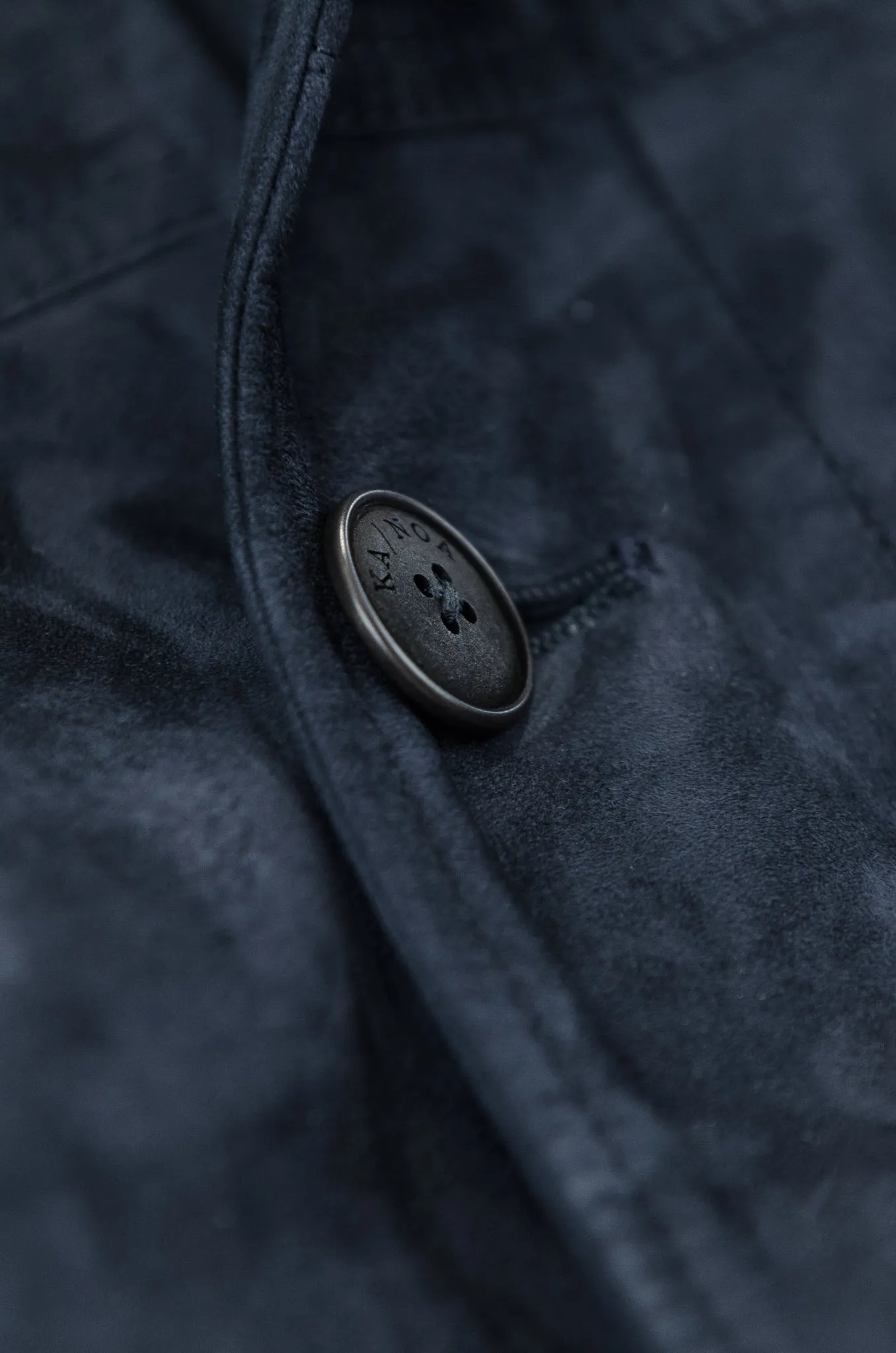 Honoré Leather and Woollen Bomber (dark blue)