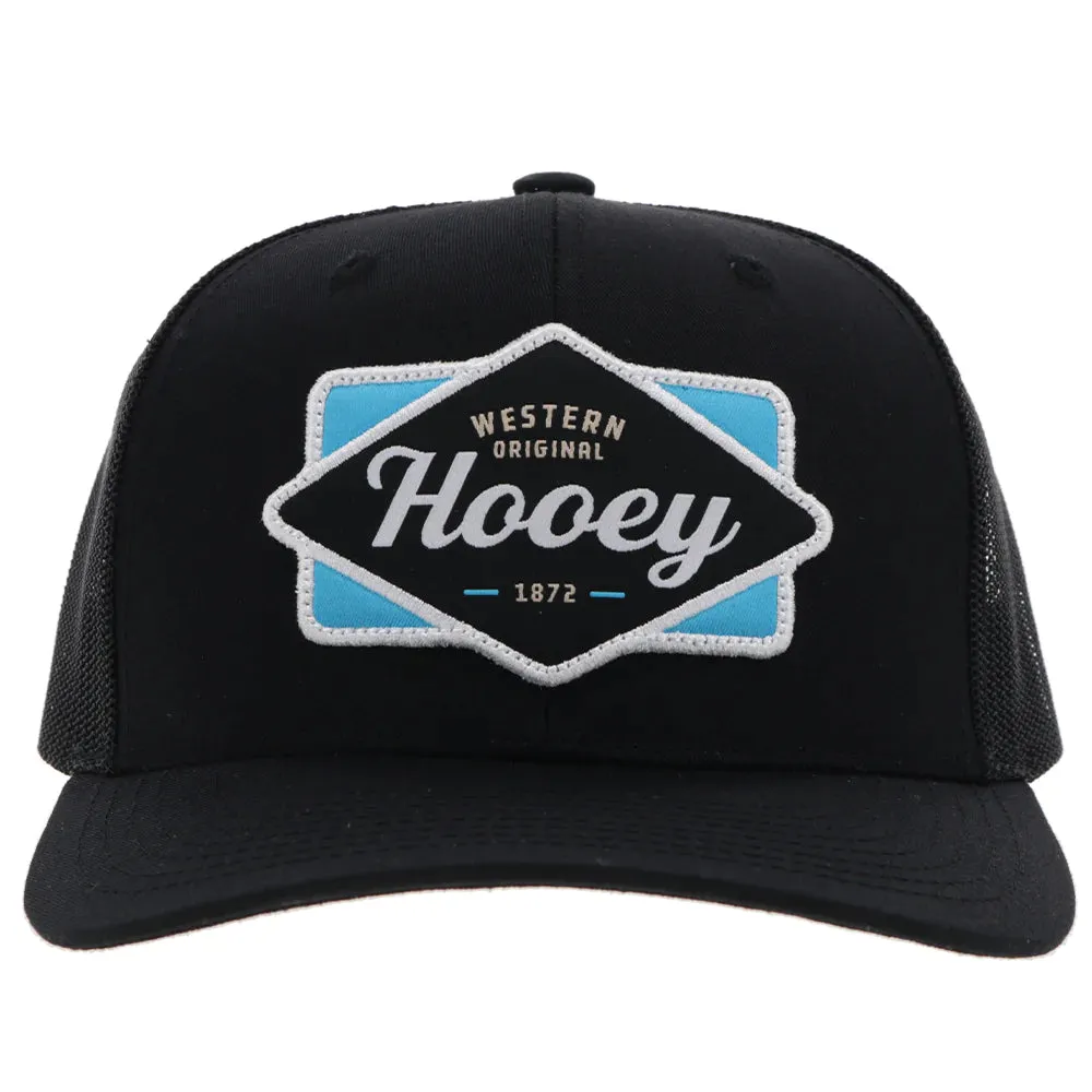 HOOEY DIAMOND HAT BLACK W/LIGHT BLUE/BLACK/ WHITE PATCH