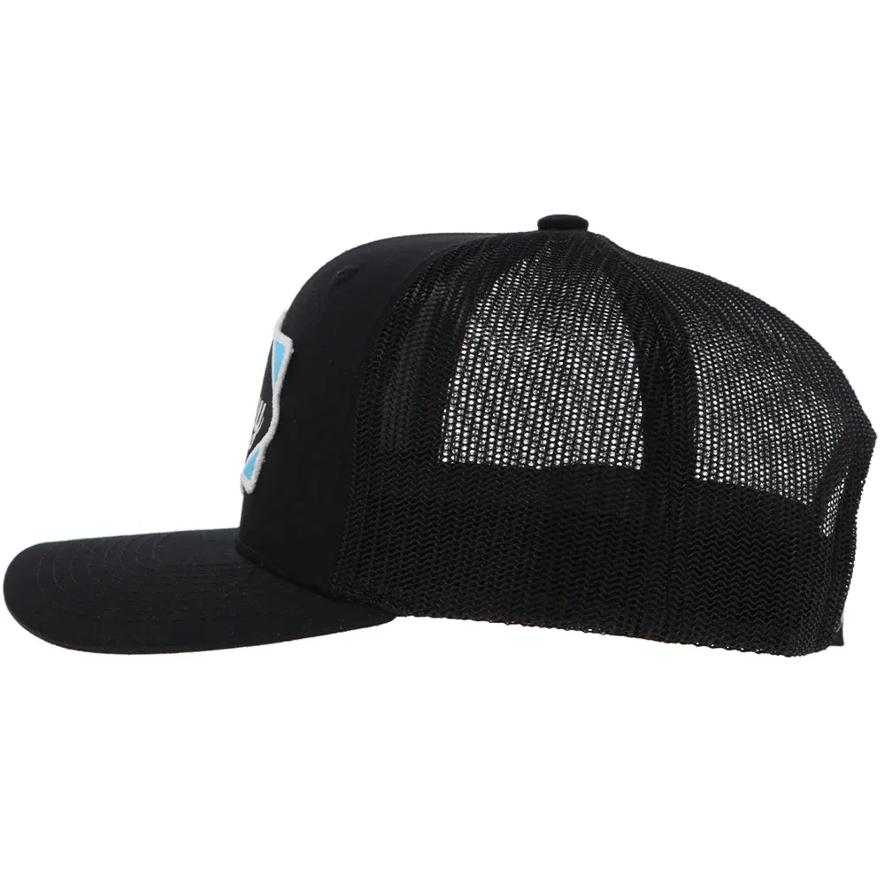 HOOEY DIAMOND HAT BLACK W/LIGHT BLUE/BLACK/ WHITE PATCH