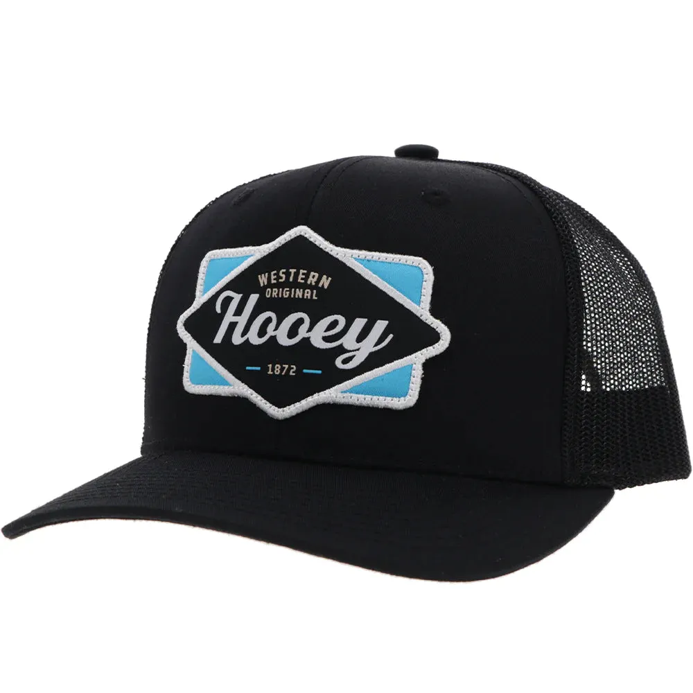 HOOEY DIAMOND HAT BLACK W/LIGHT BLUE/BLACK/ WHITE PATCH