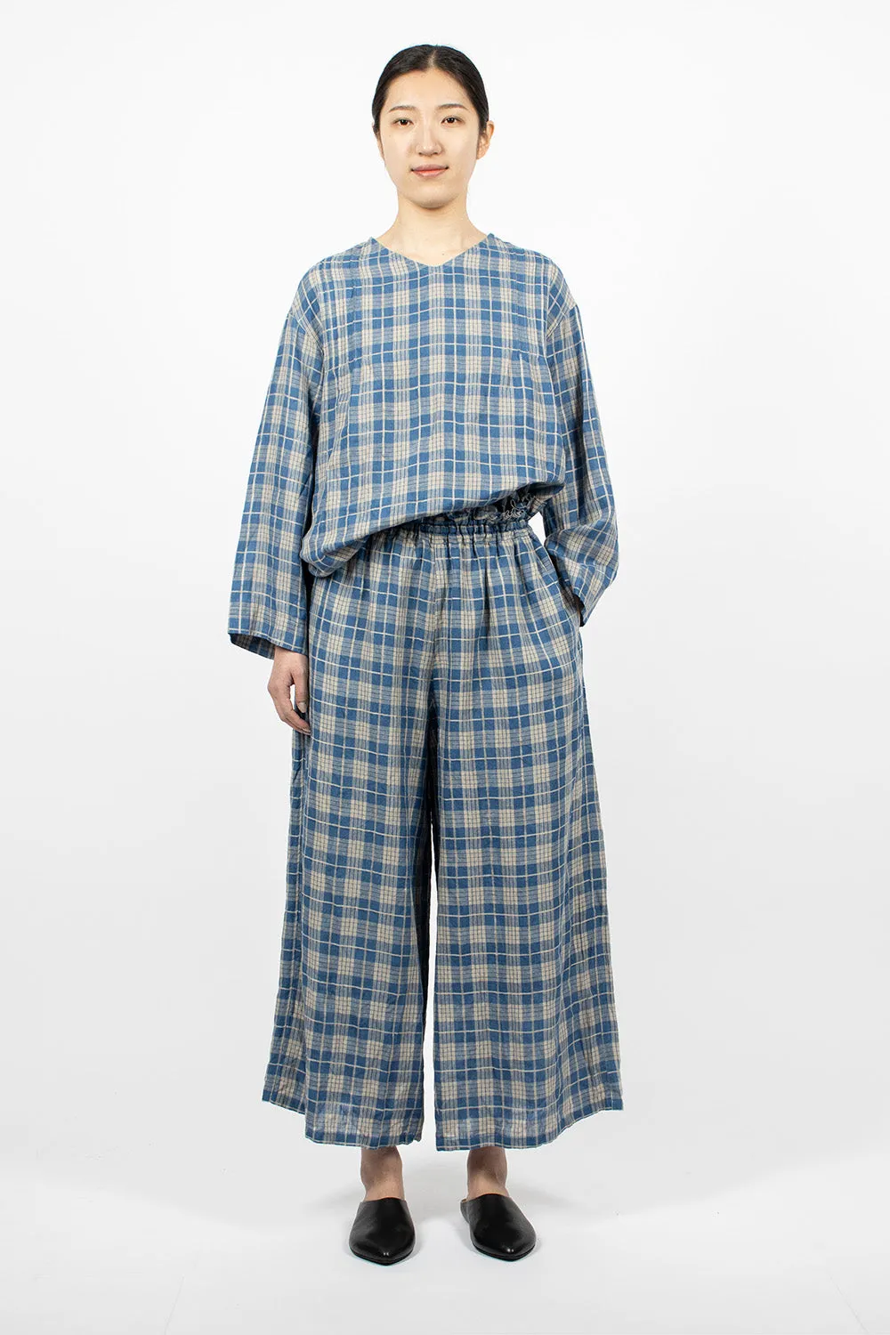 Indigo Check Pullover Light Indigo/Natural