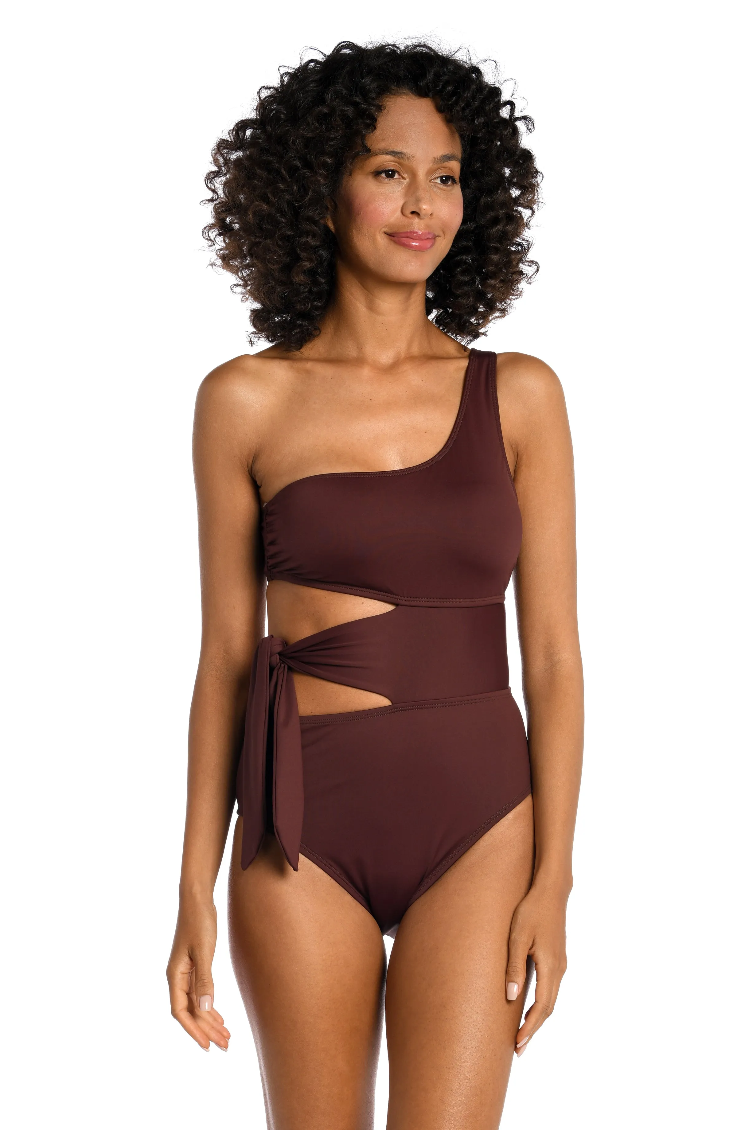 Island Goddess Cutout One Shoulder One Piece - Java