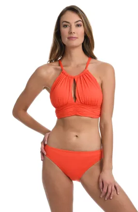 Island Goddess High Neck Midkini Top - FINAL SALE - Paprika