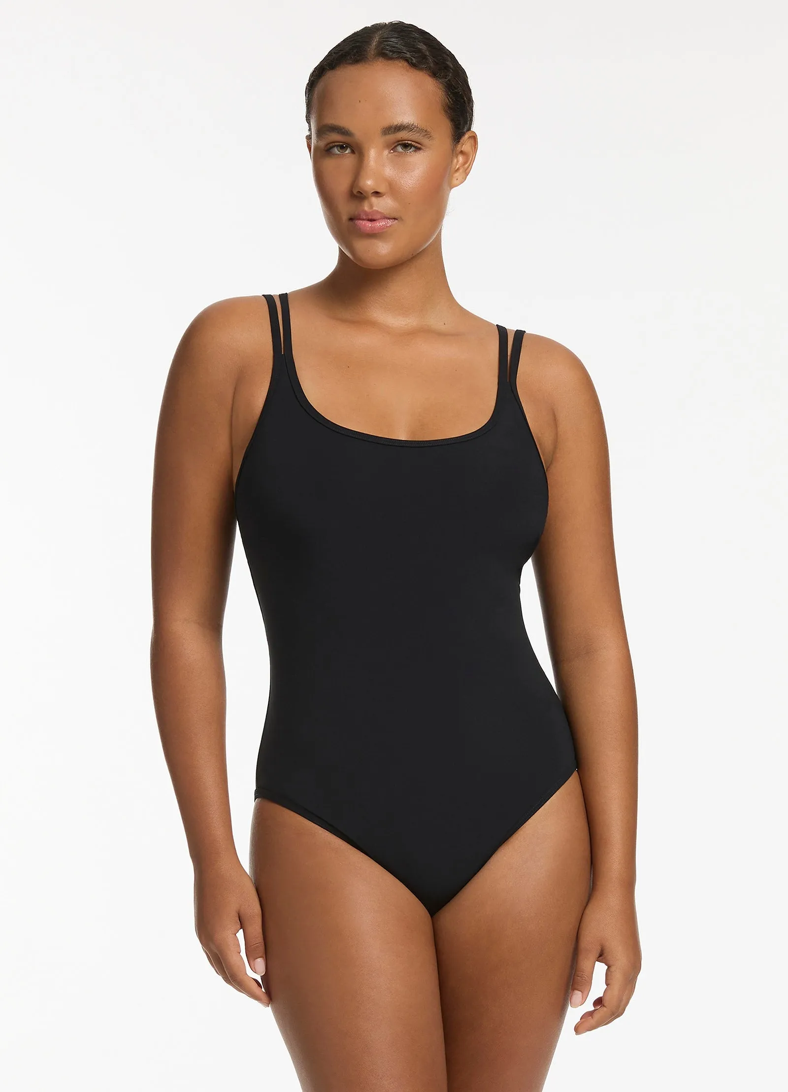 Jetset Double Strap One Piece - Black