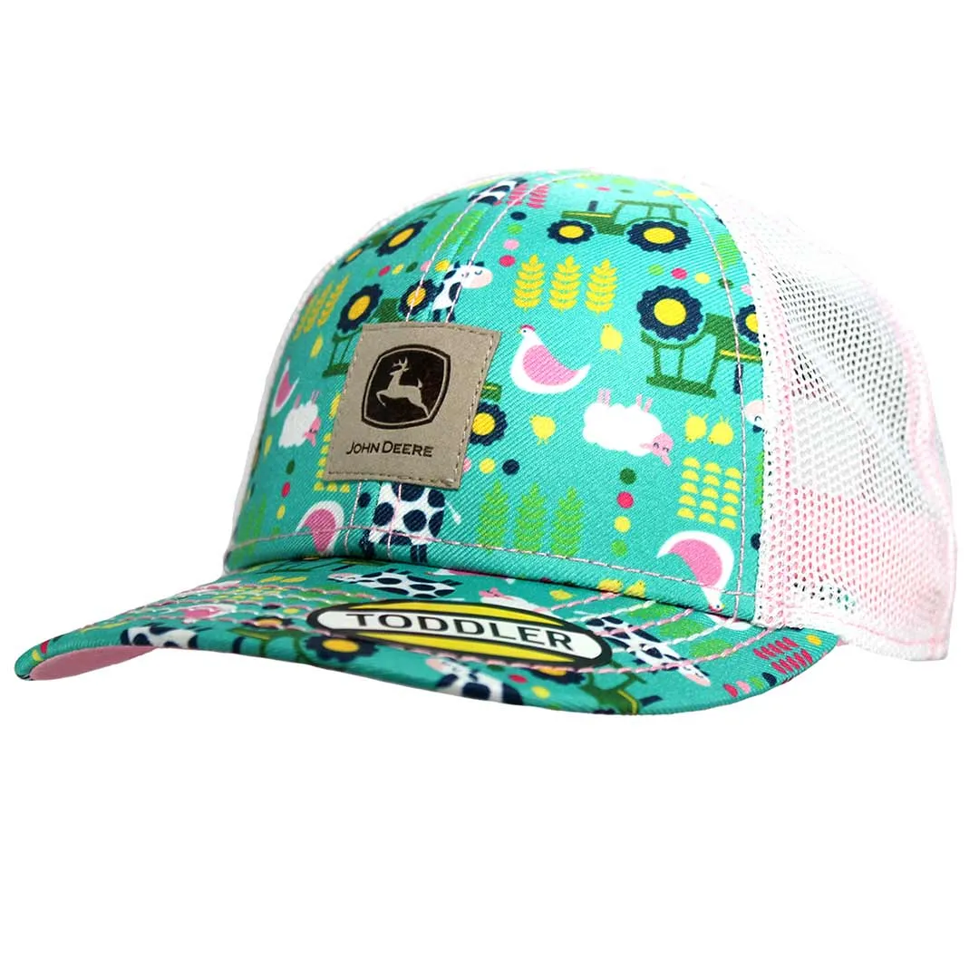 John Deere Toddler Girls' Farm Animal Snap Back Cap