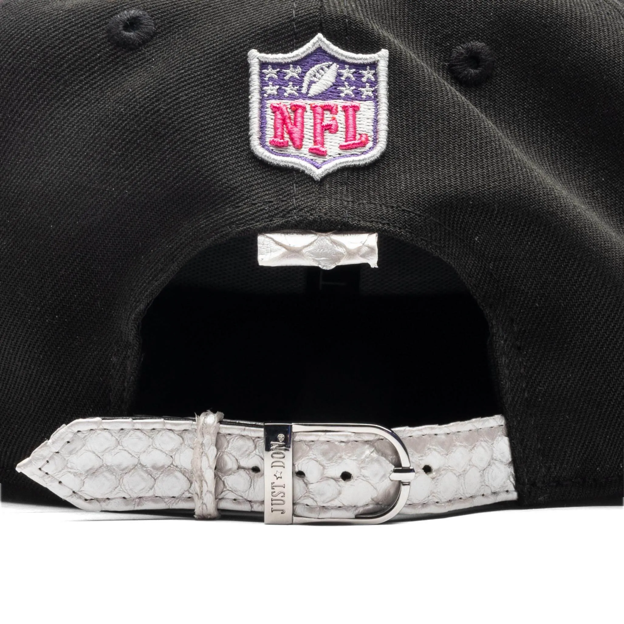 Just Don x Usher Super Bowl LVIII 9FIFTY Snapback Hat - Black/Silver Python