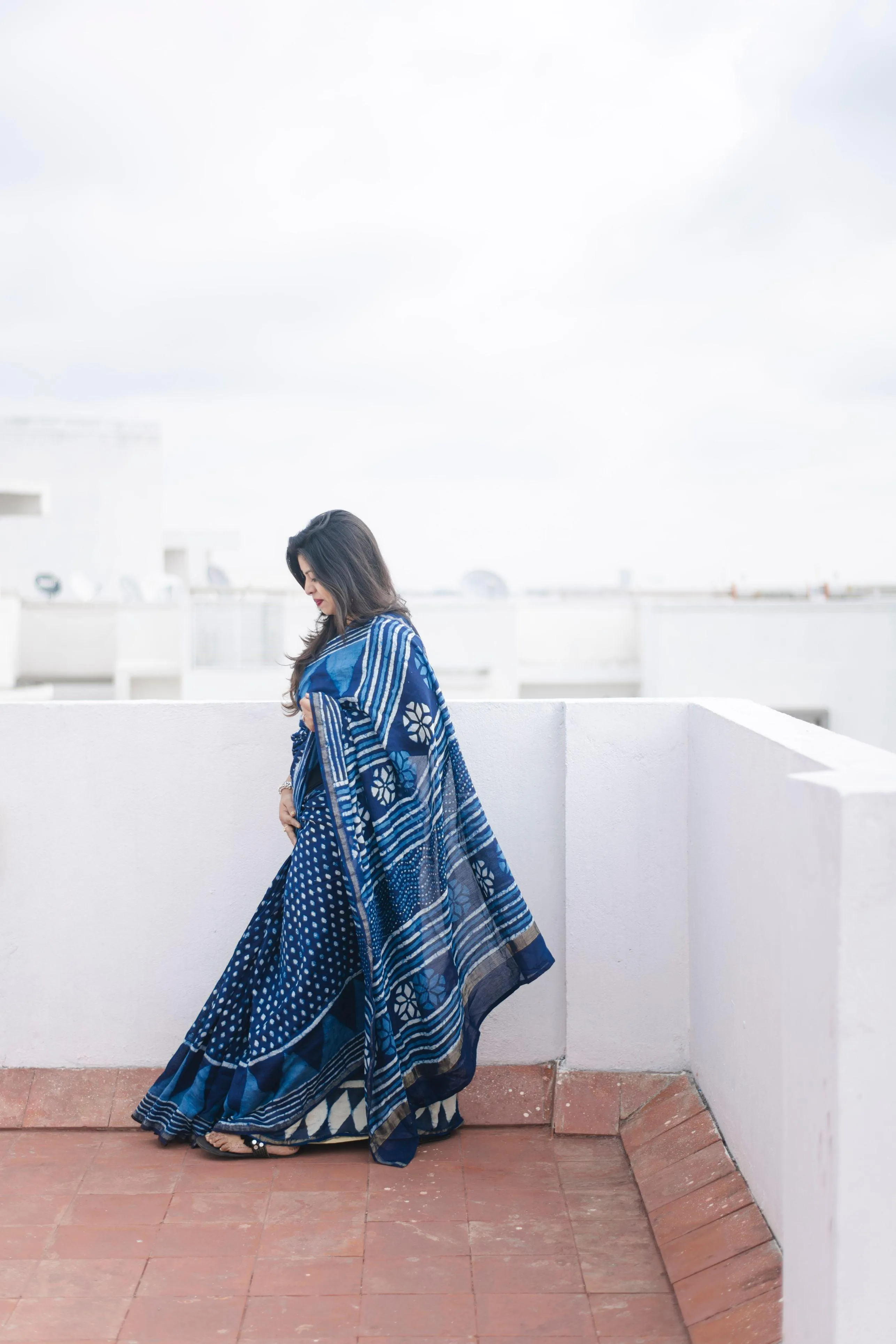 Kaisori Indigo Prism saree