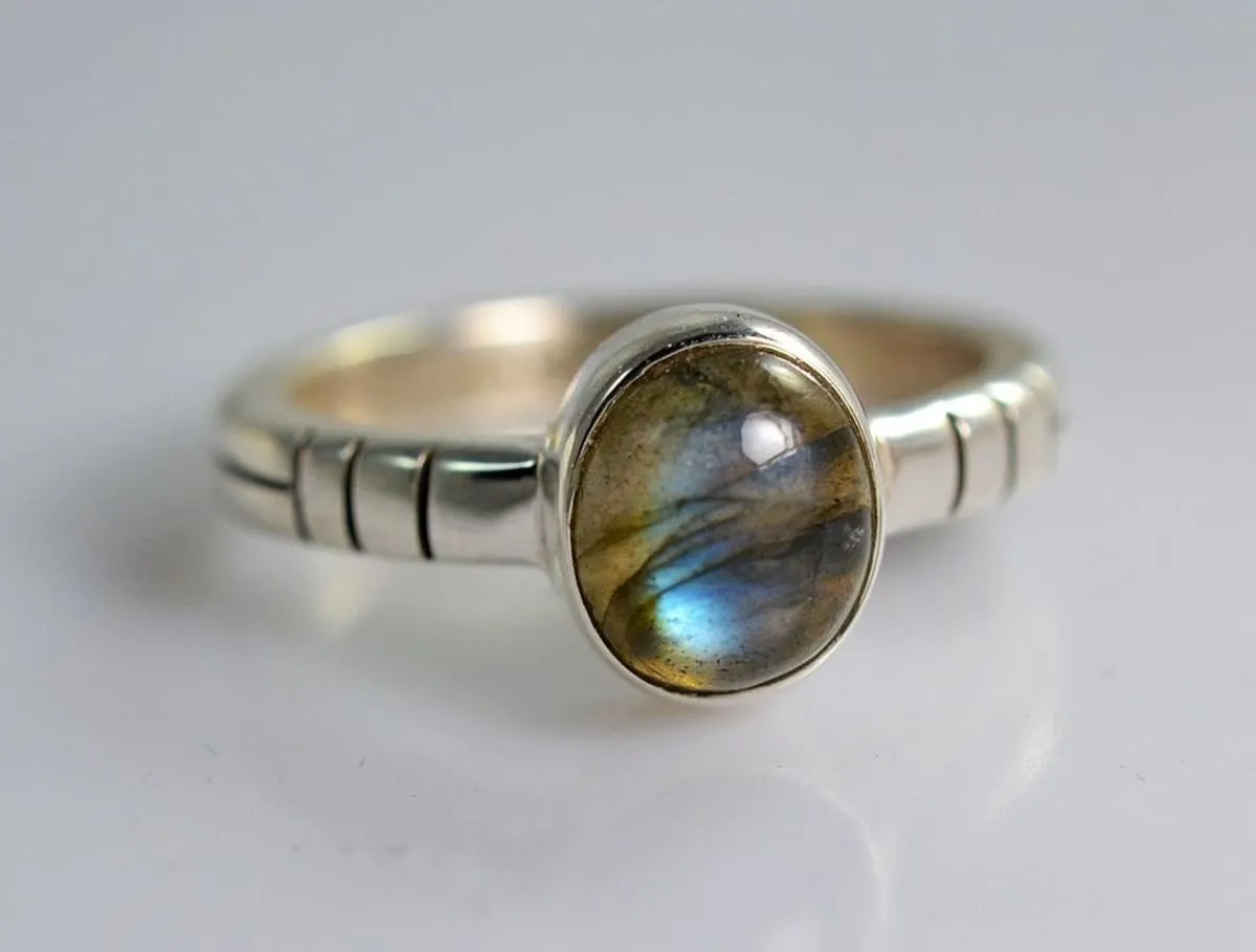 Labradorite Oval 925 Solid Sterling Silver Handmade Ring for Women Size 4 - 13 US