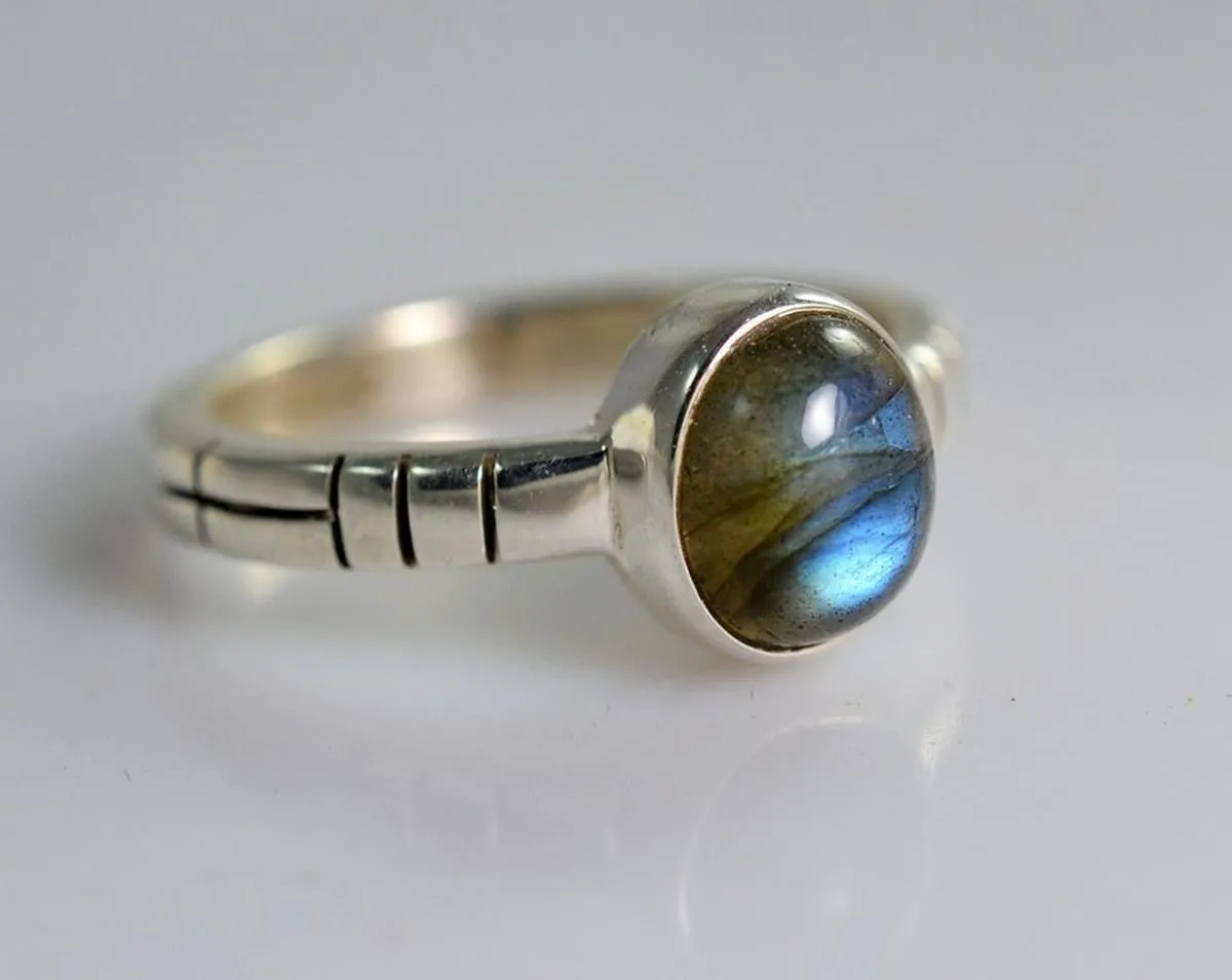 Labradorite Oval 925 Solid Sterling Silver Handmade Ring for Women Size 4 - 13 US