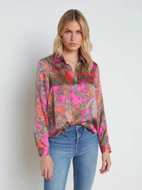 L’agence - Tyler Silk Blouse - Rhodamine Multi Bright Pop