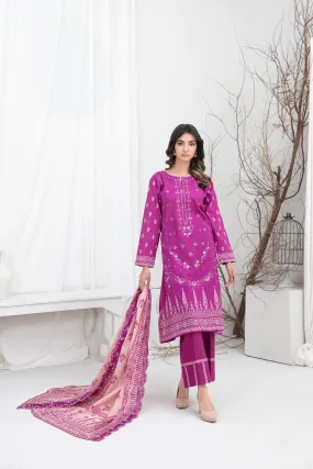 LAMIYAH BY TAWAKKAL 3 Piece Un Stitched Suit - D-2462