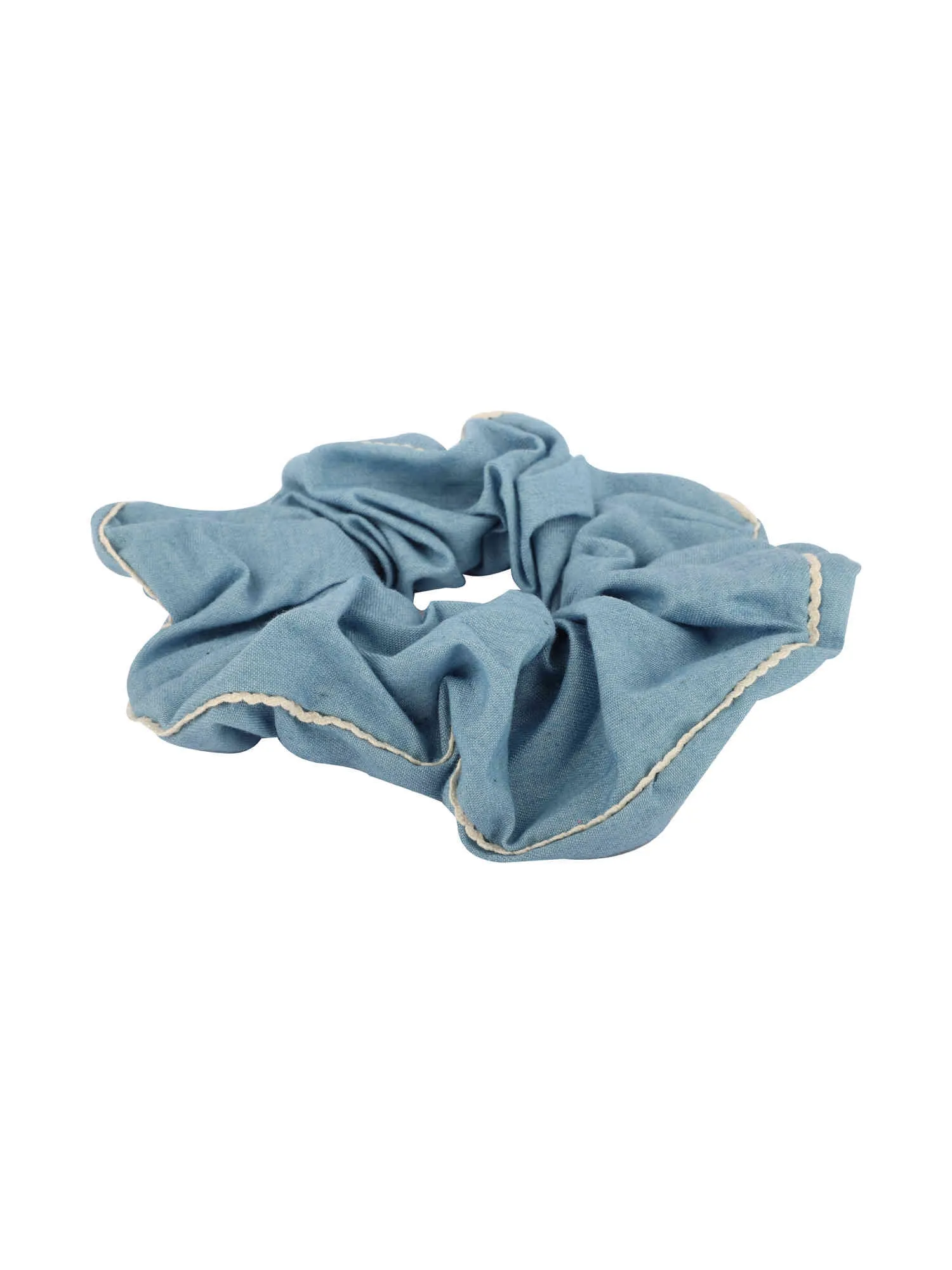 Large Denim Lace Scrunchie