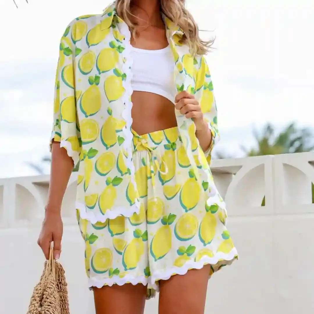 Lemoncello Ric Rac Short & Shirt Set