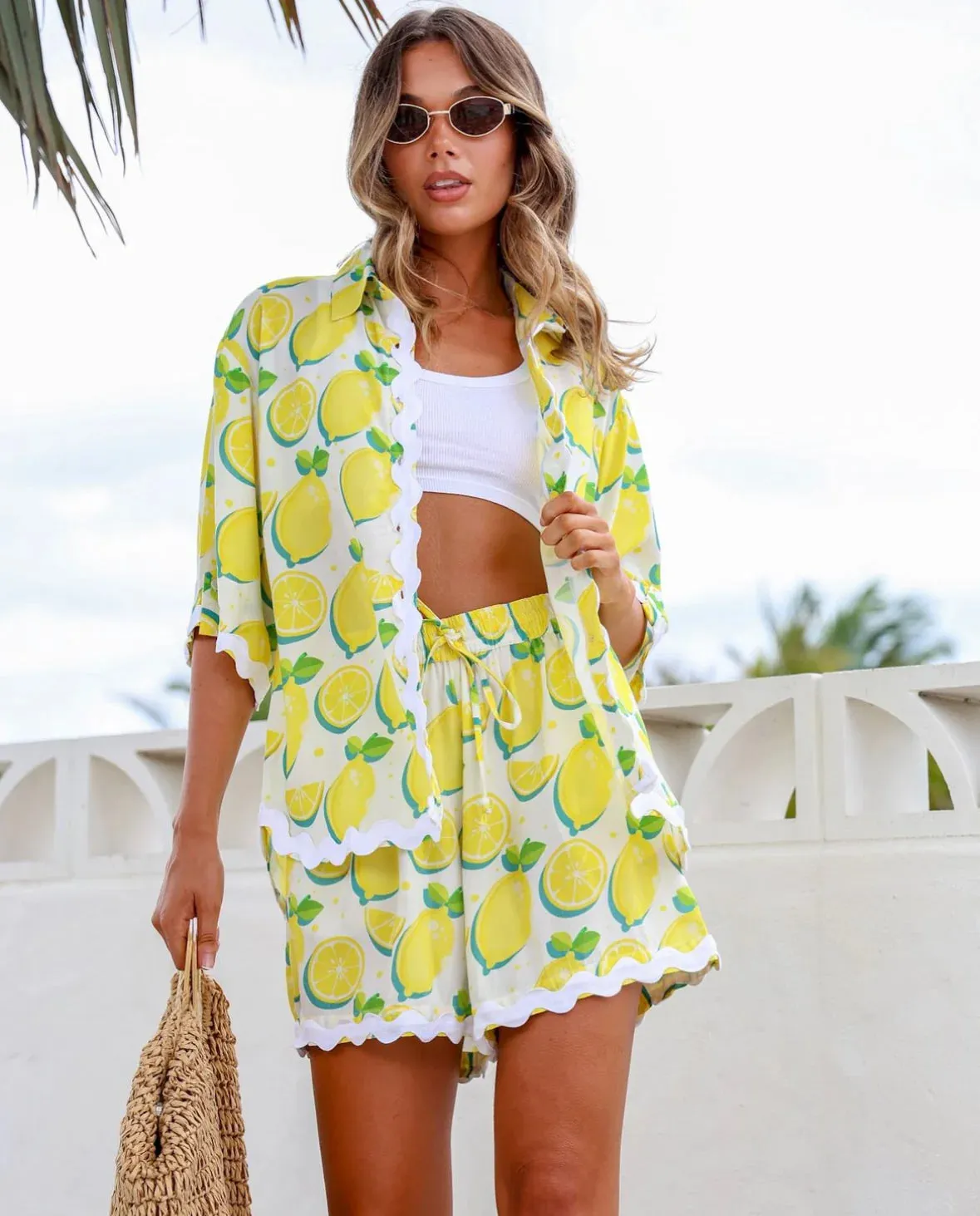 Lemoncello Ric Rac Short & Shirt Set