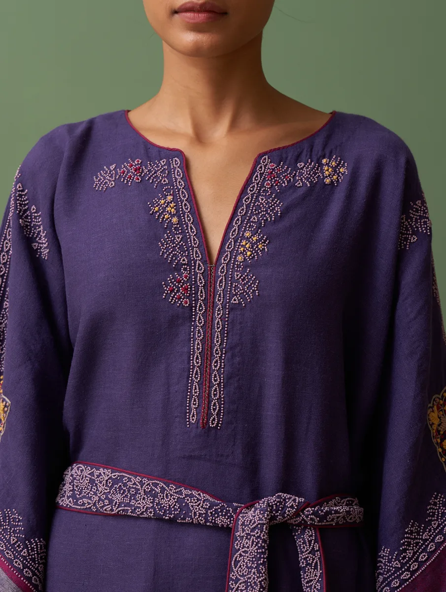 Lima Hand-Embroidered Kaftan - Byzantium