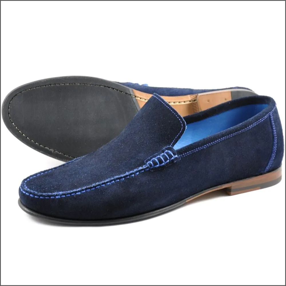 Loake Nicholson Navy Apron Moccasin Shoe Size 7.5 Only*