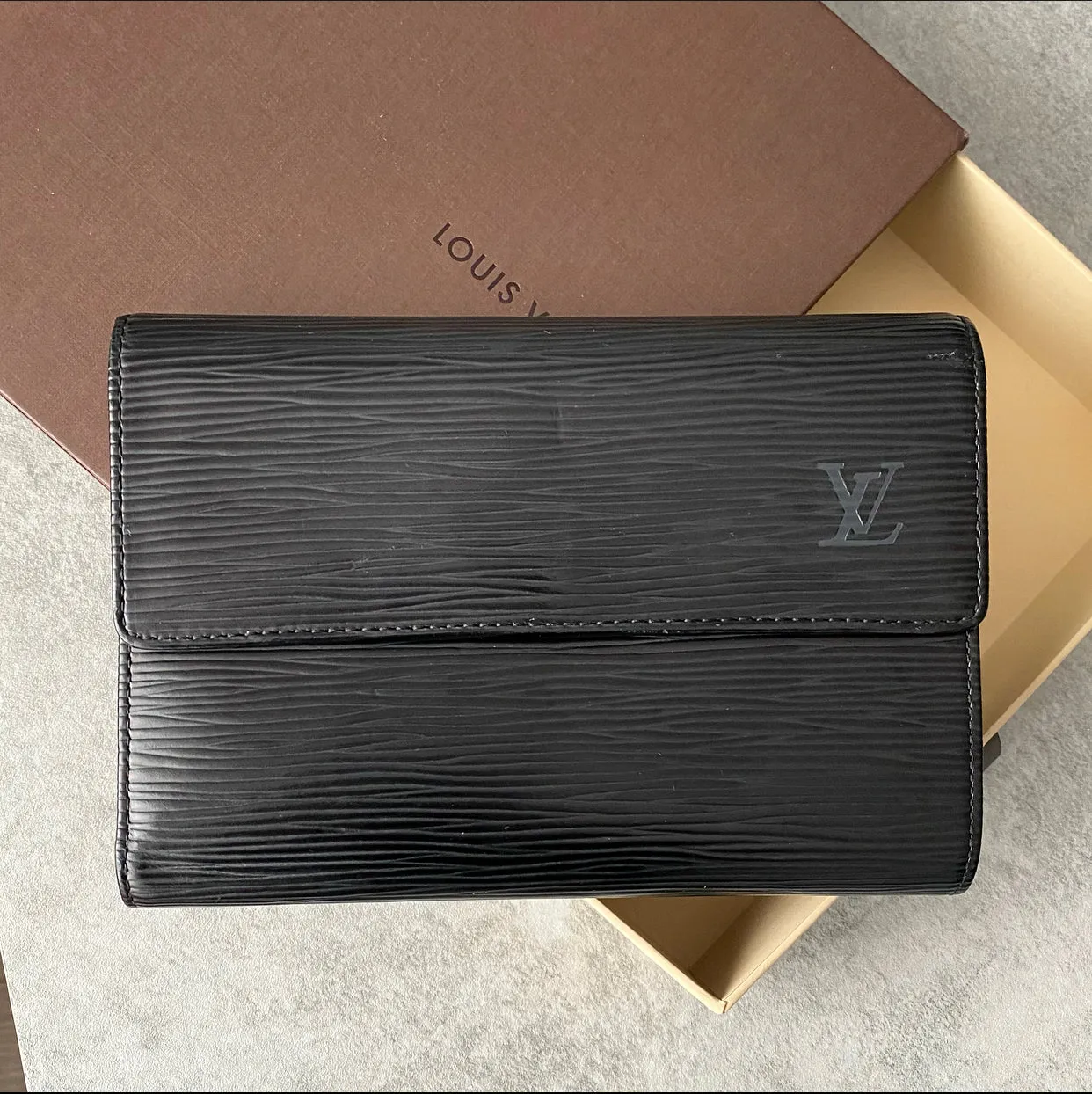 Louis Vuitton Black Vintage Epi Wallet