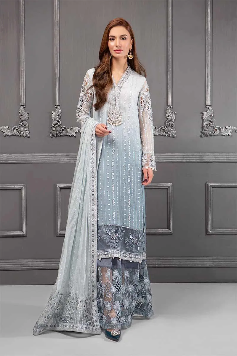 Maria B BDS-1410 Unstitched Pure Chiffon Collection Embroidered Two Piece