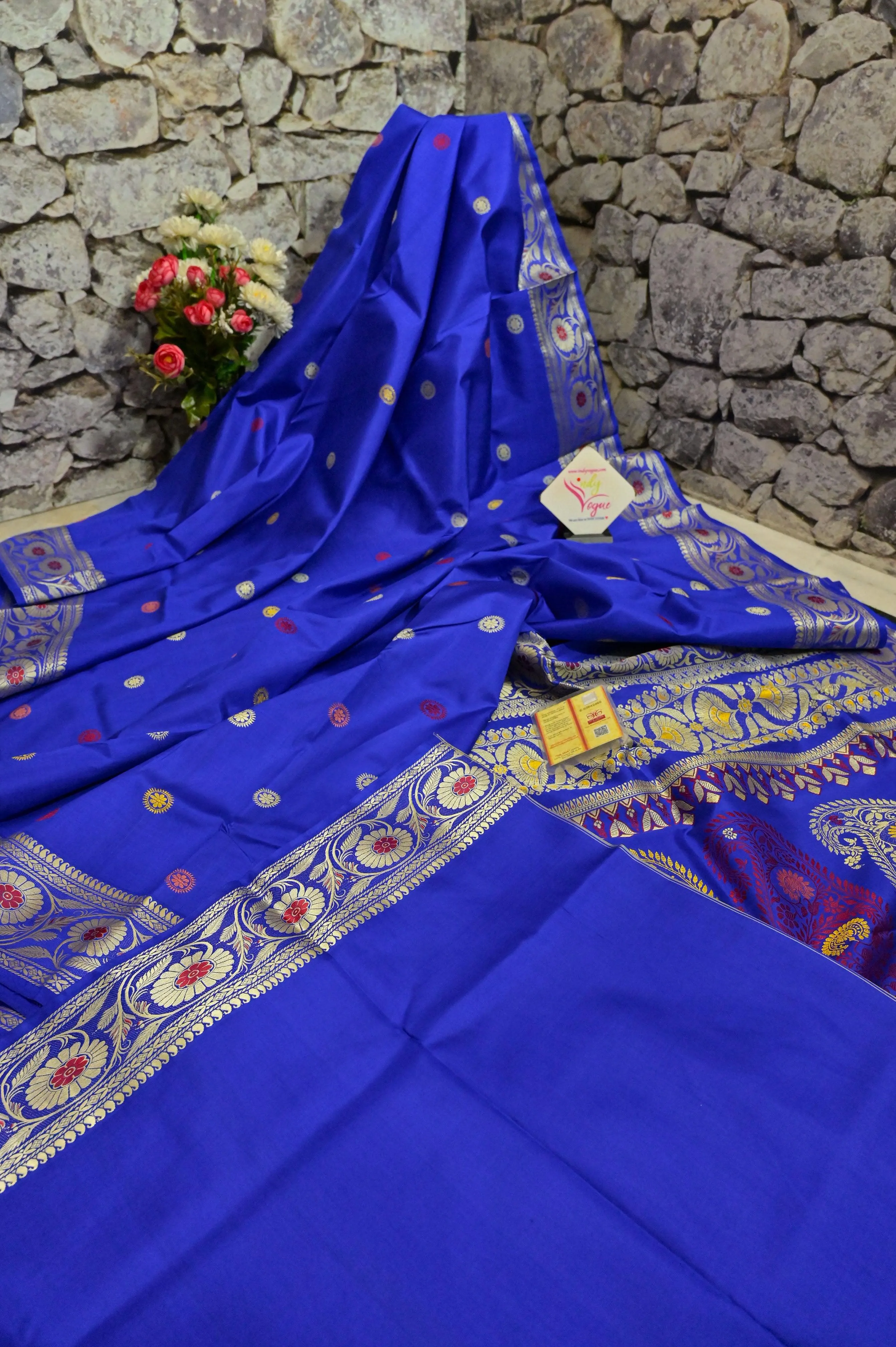 Midnight Blue Color Revival Golani Baluchari Silk Saree with Meenakari Work