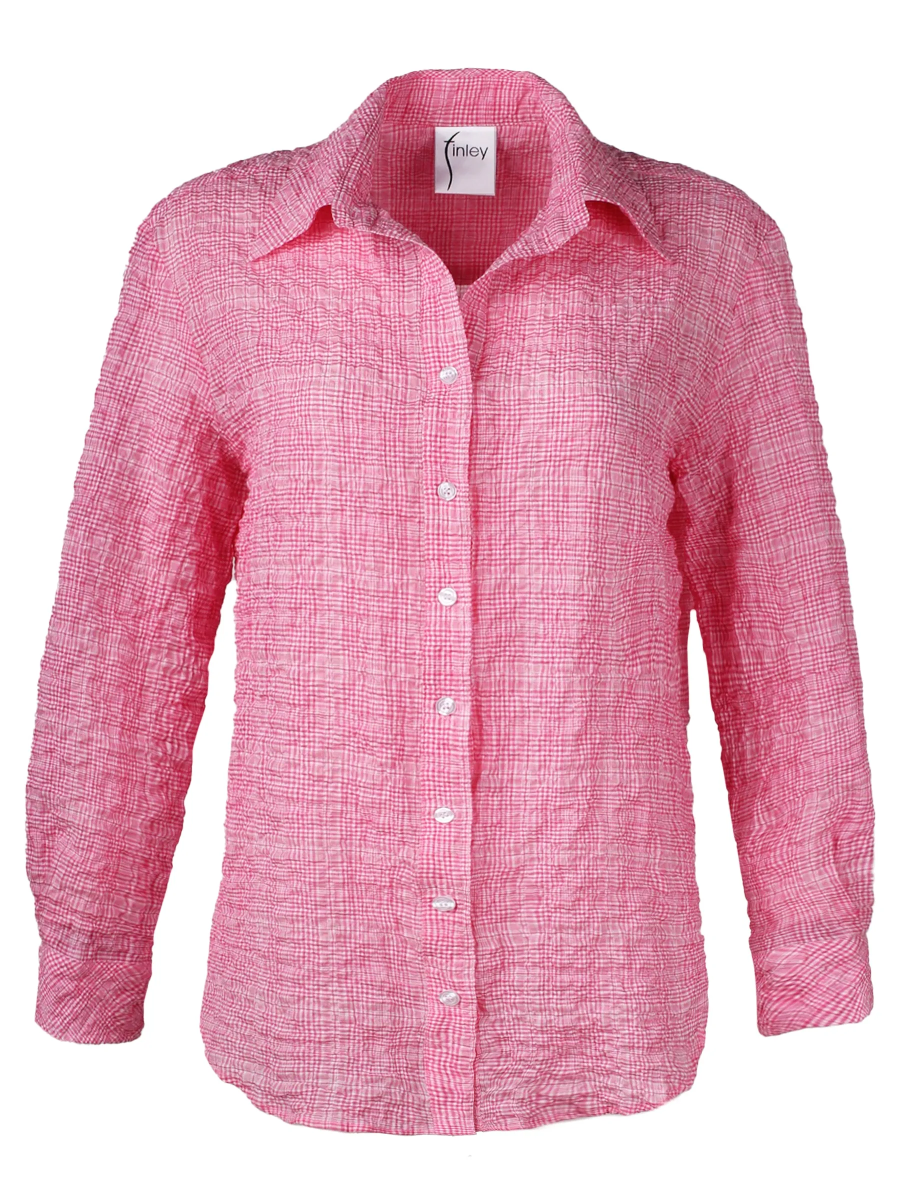 Mini Monica Shirt Pink Pucker Plaid