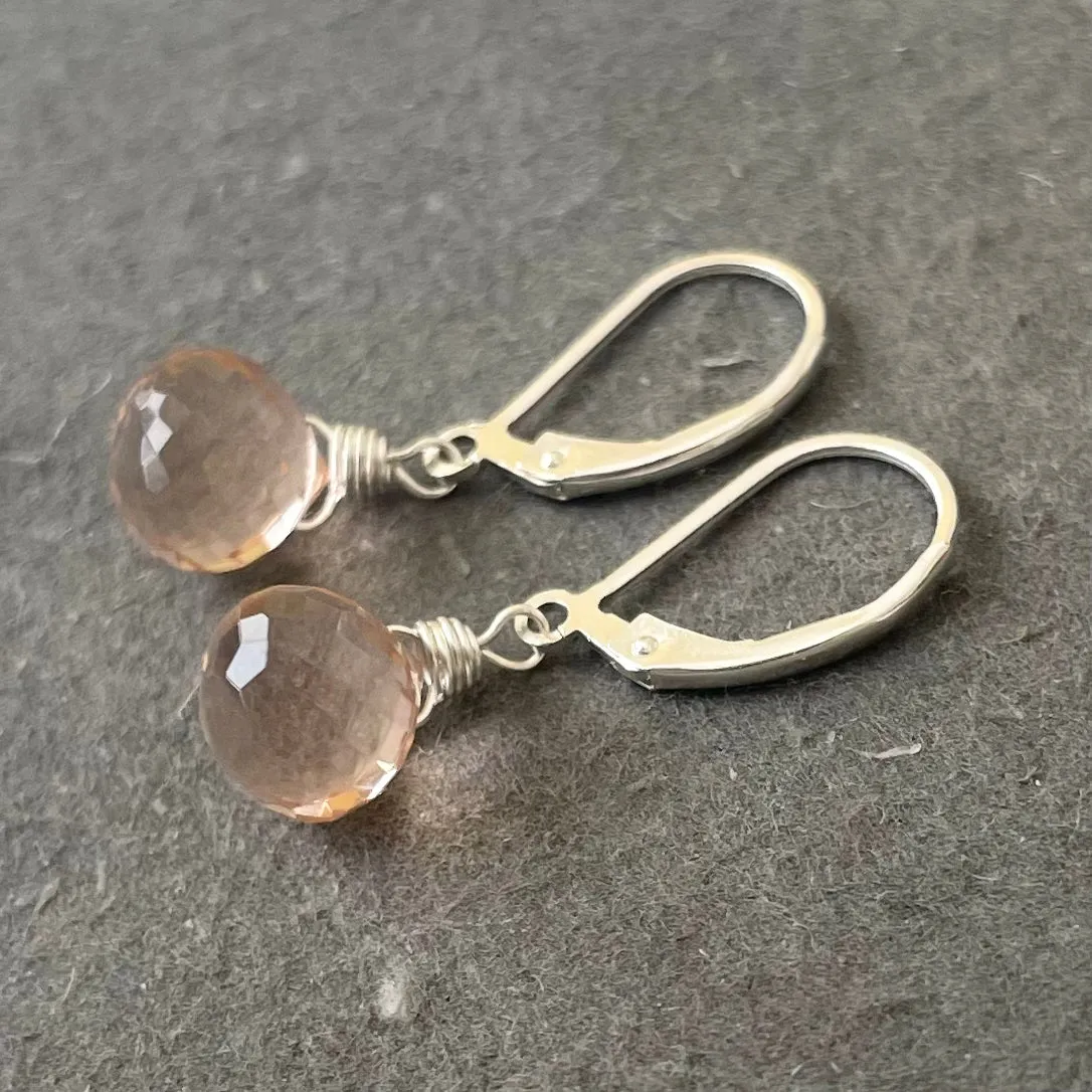 Mini Morganite Peach Earrings