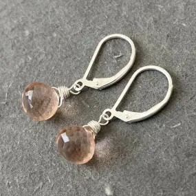 Mini Morganite Peach Earrings