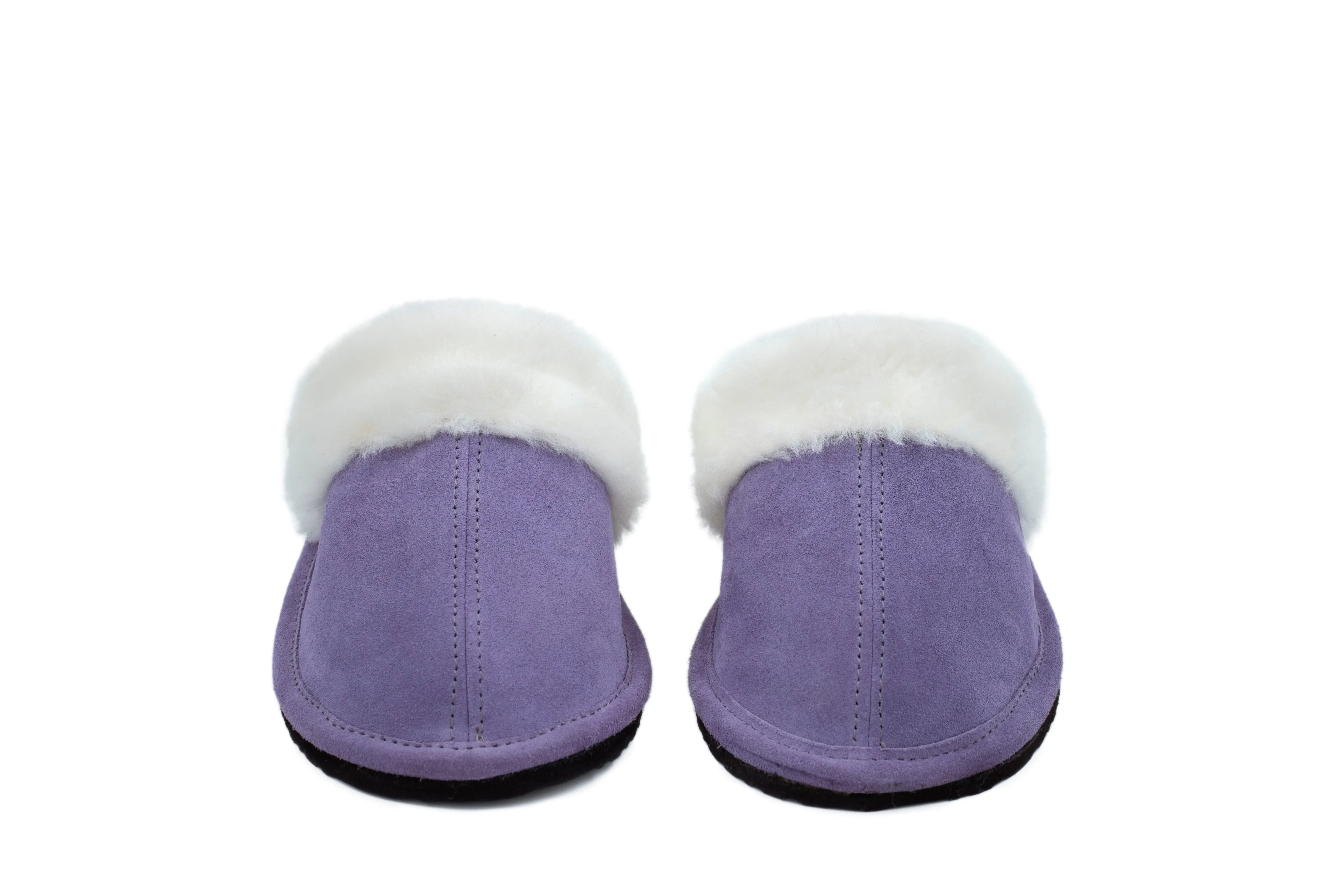 Mule | Lavender | Suede | Wool Collar