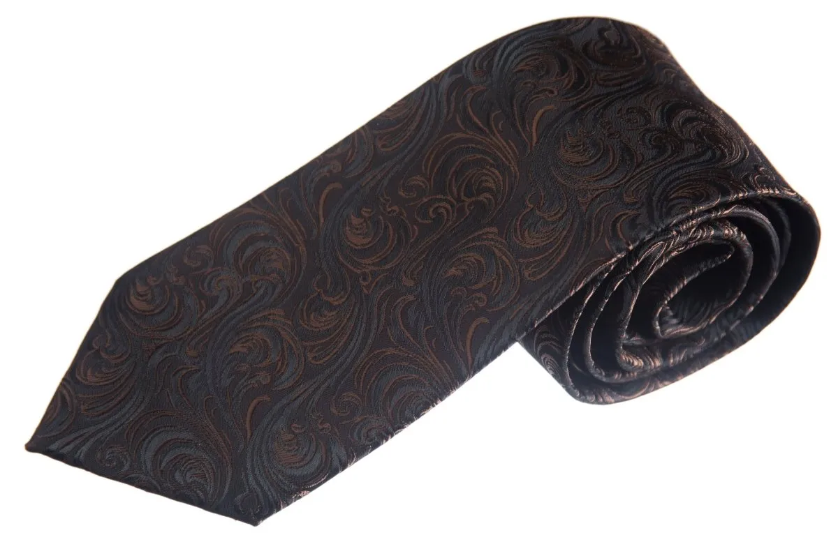 Necktie Satin Paisley Jacquard Self Tie Classic Windsor