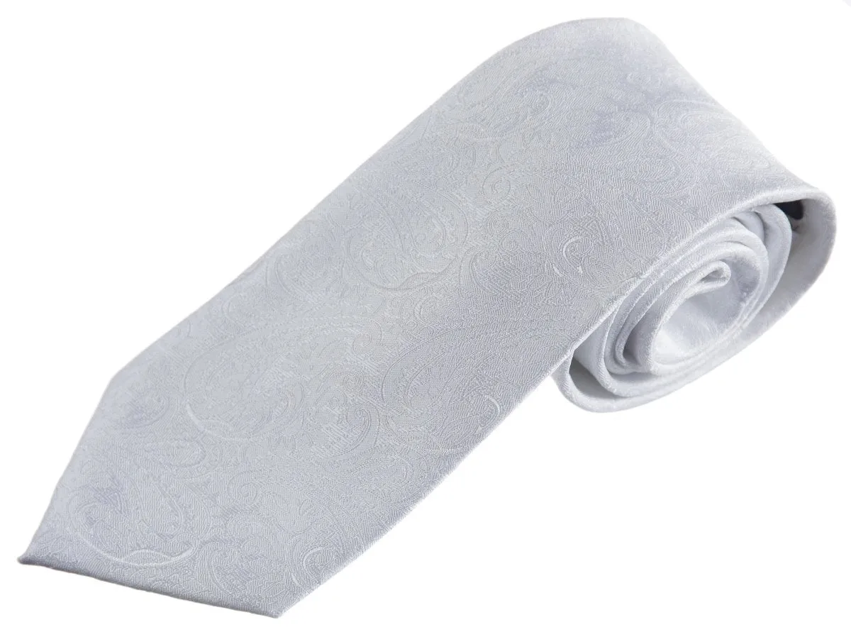 Necktie Satin Paisley Jacquard Self Tie Classic Windsor