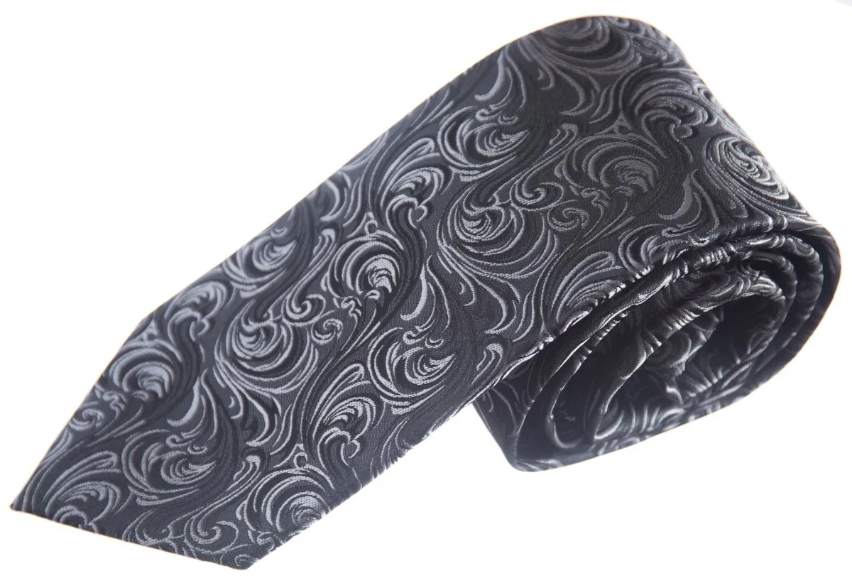 Necktie Satin Paisley Jacquard Self Tie Classic Windsor