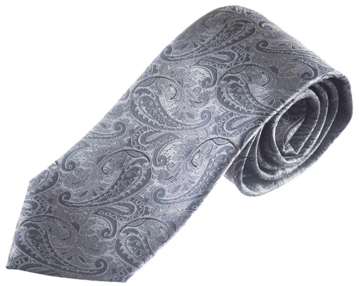 Necktie Satin Paisley Jacquard Self Tie Classic Windsor