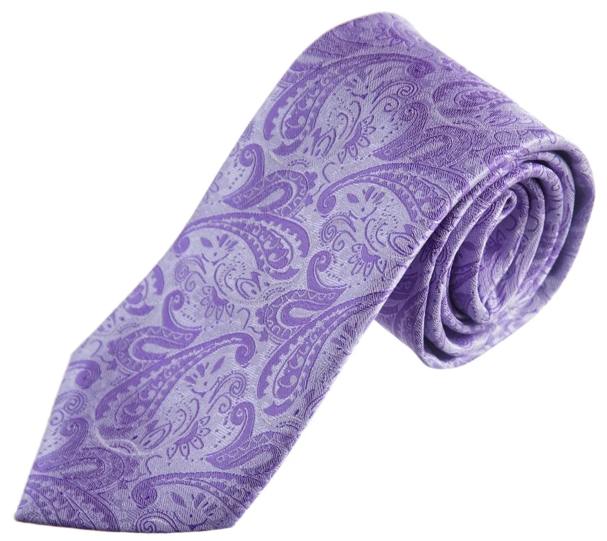 Necktie Satin Paisley Jacquard Self Tie Classic Windsor