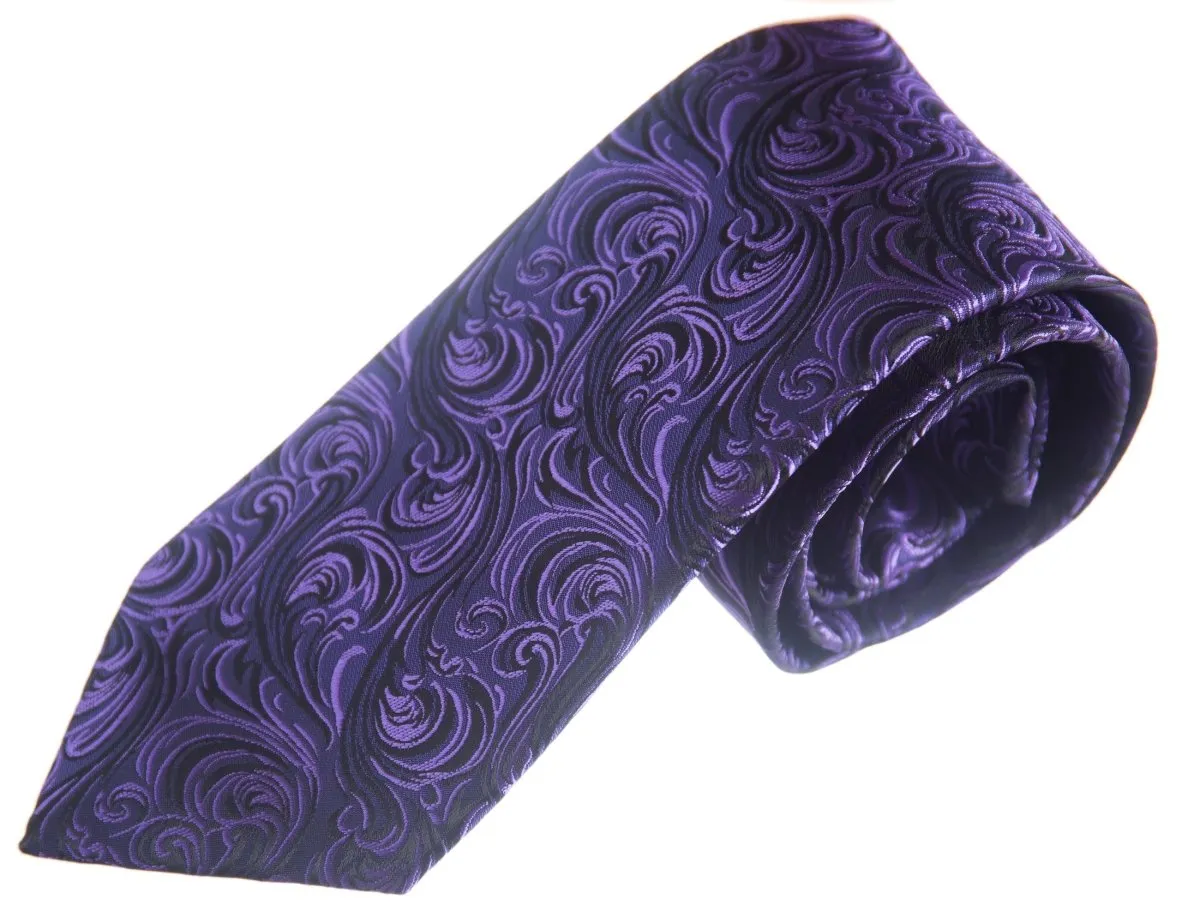 Necktie Satin Paisley Jacquard Self Tie Classic Windsor