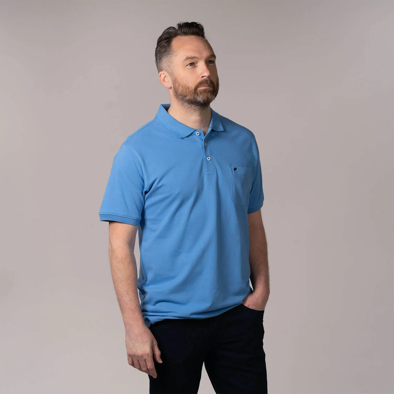 Niels Short-sleeve Polo - Marina Sky