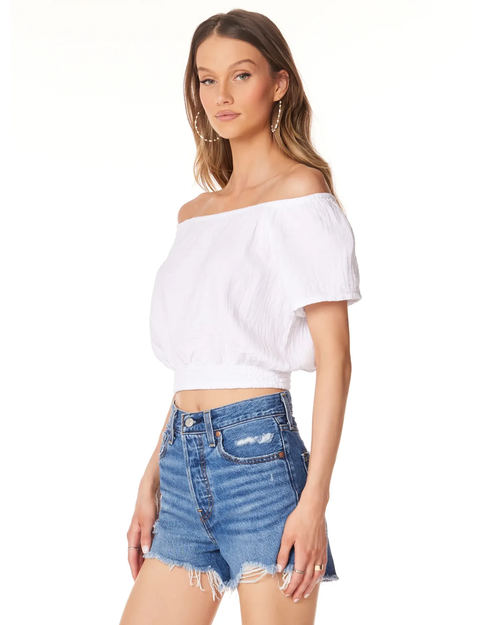 Off Shoulder Top, White