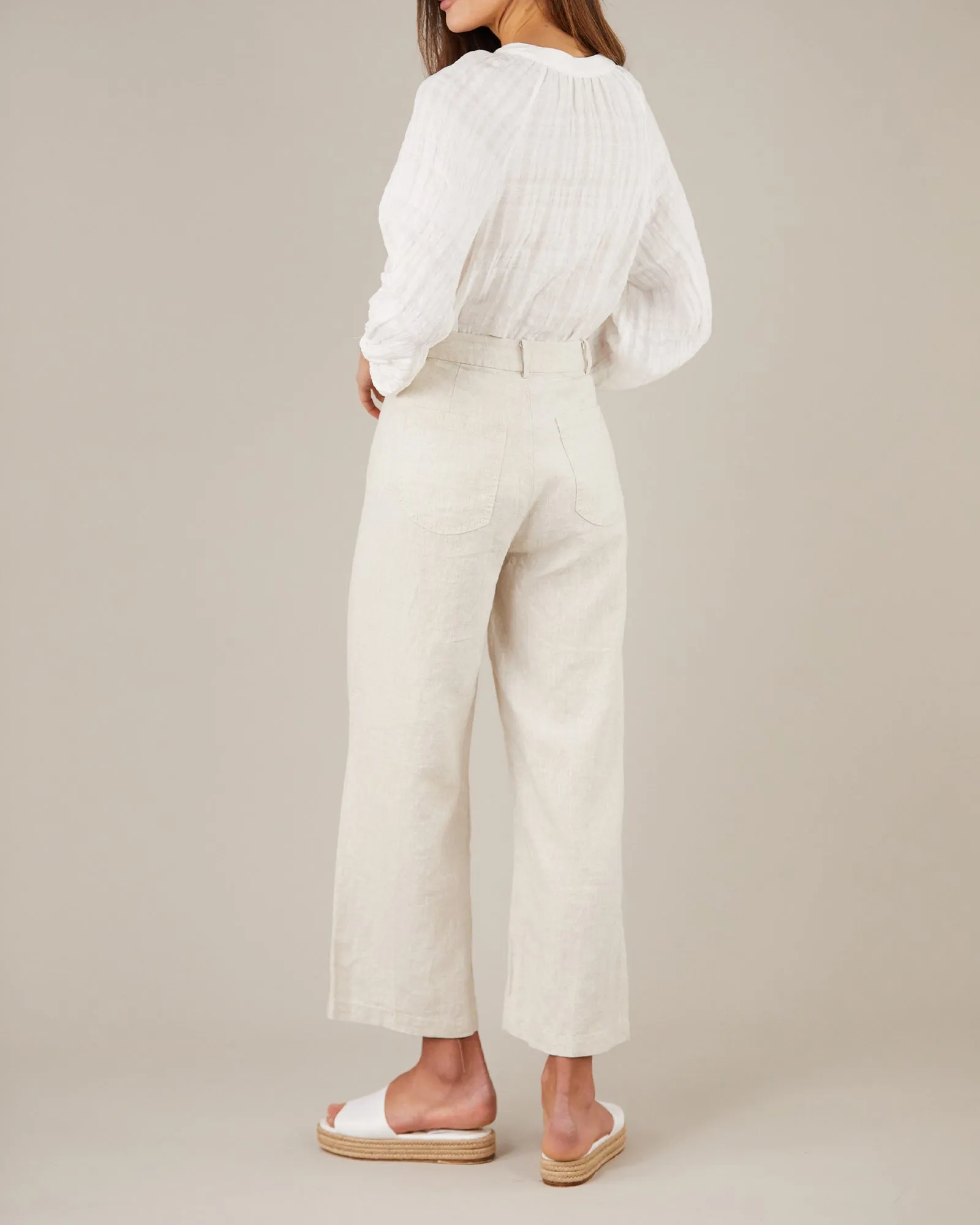 Pila Linen Blouse - White