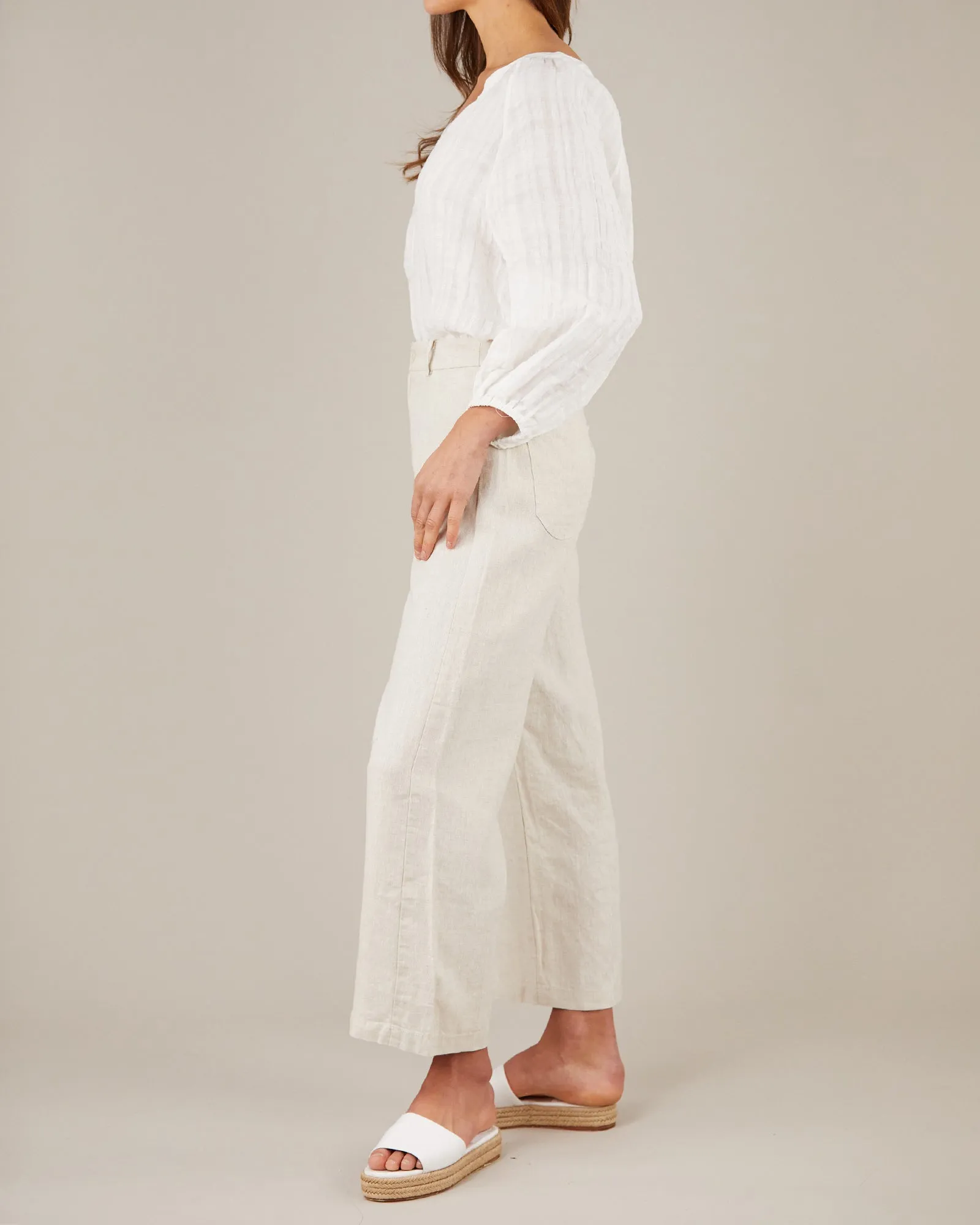 Pila Linen Blouse - White