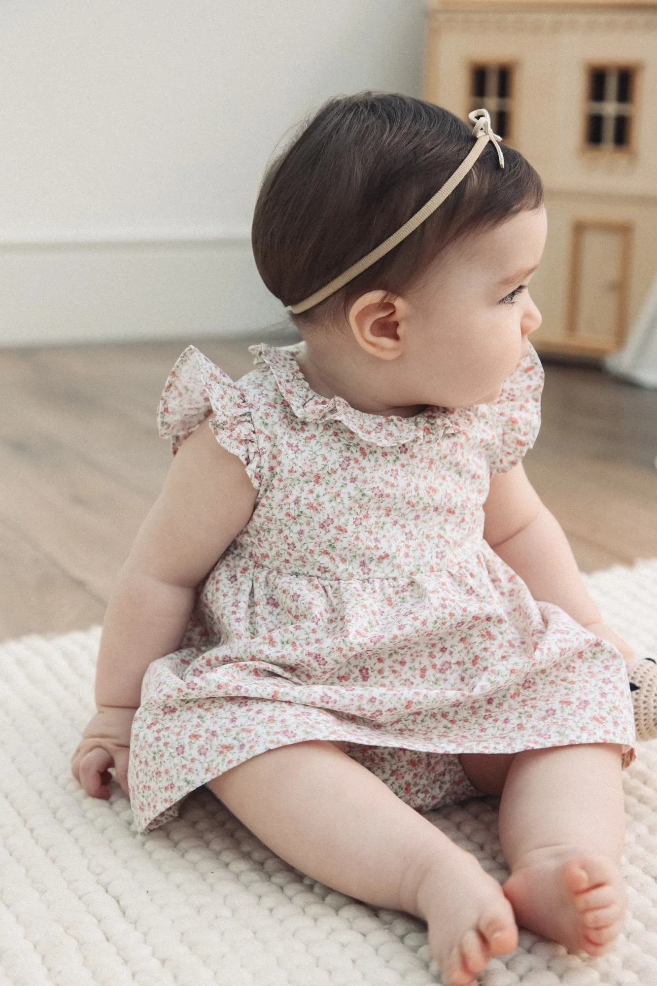 Pink Ditsy Frill Top & Bloomer Set