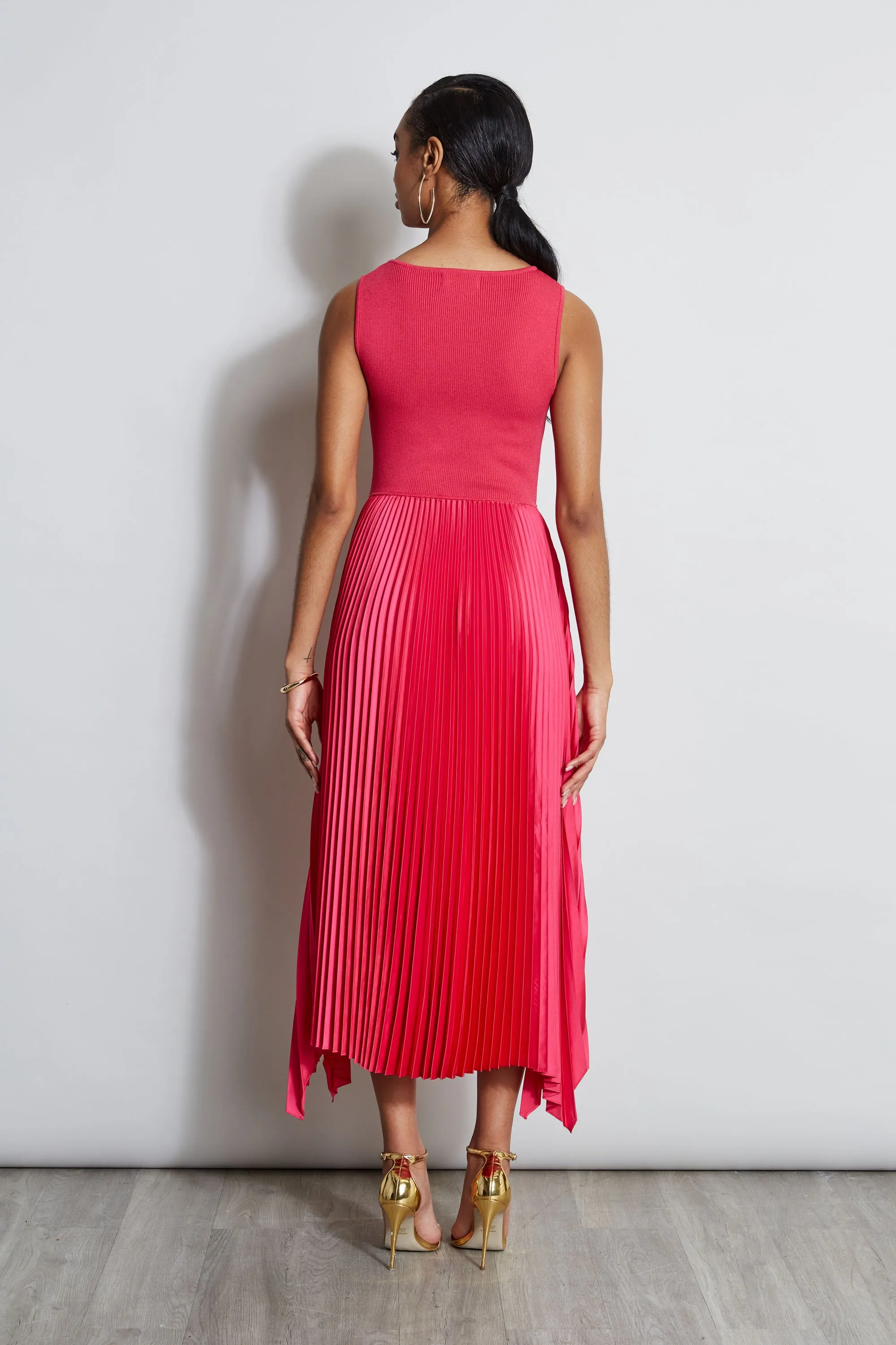 Pleated Midi Dress