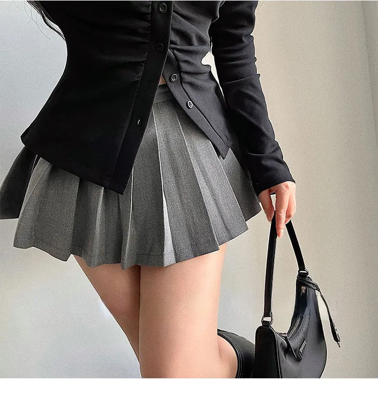 Pleated Mini Skirt With Under Shorts