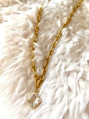 Princess Cut Crystal Necklace