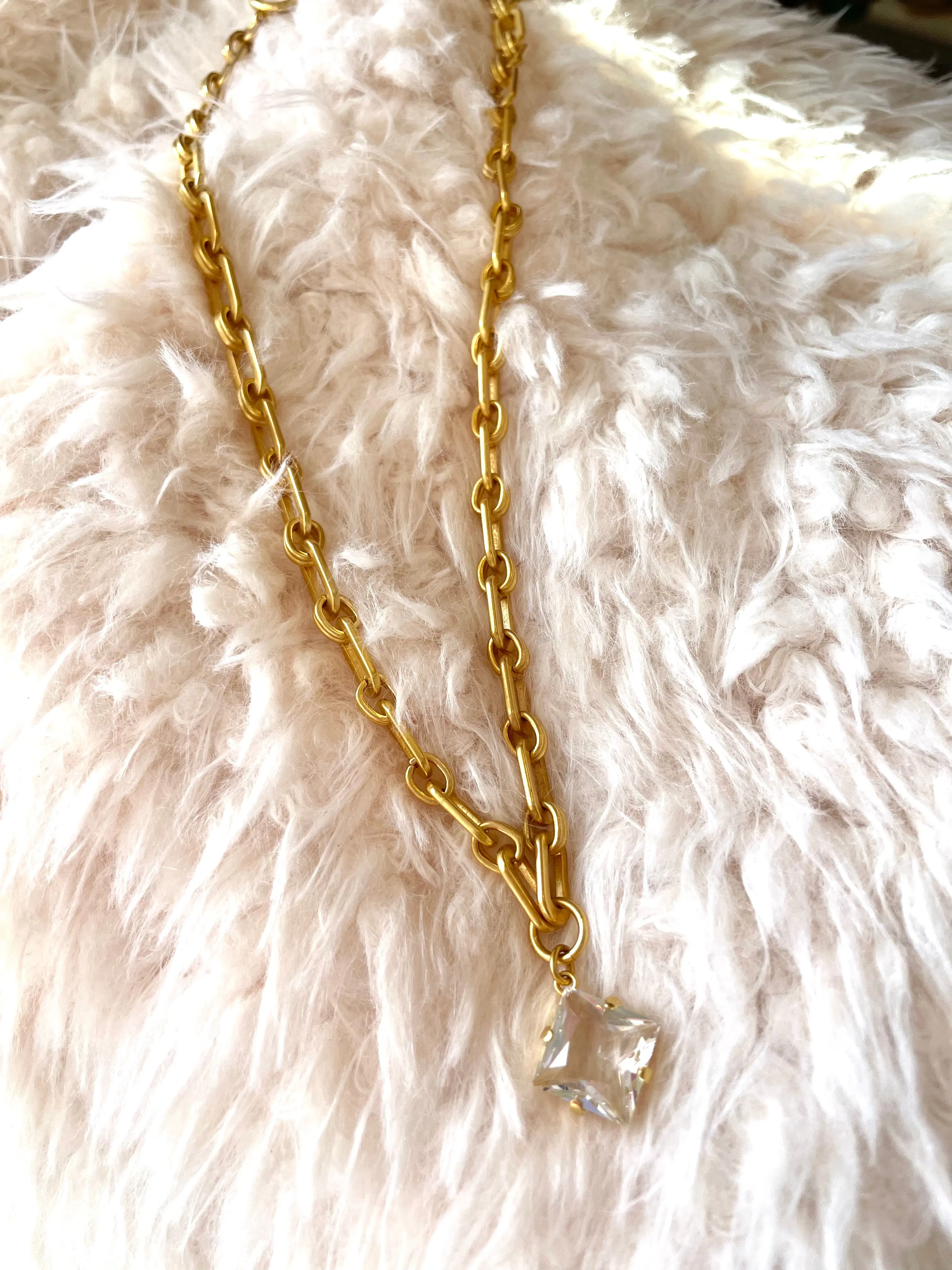 Princess Cut Crystal Necklace